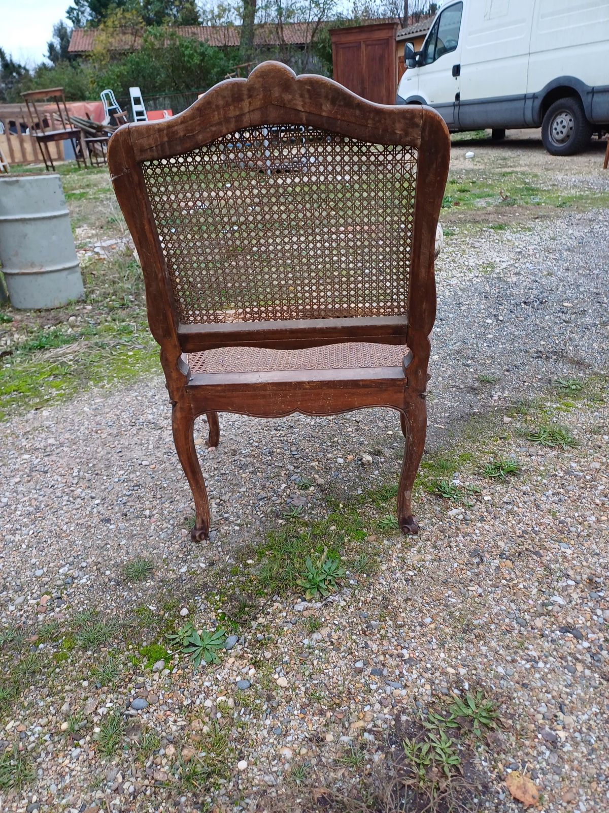 Louis Philippe Armchair Wood And Cannage photo for sale