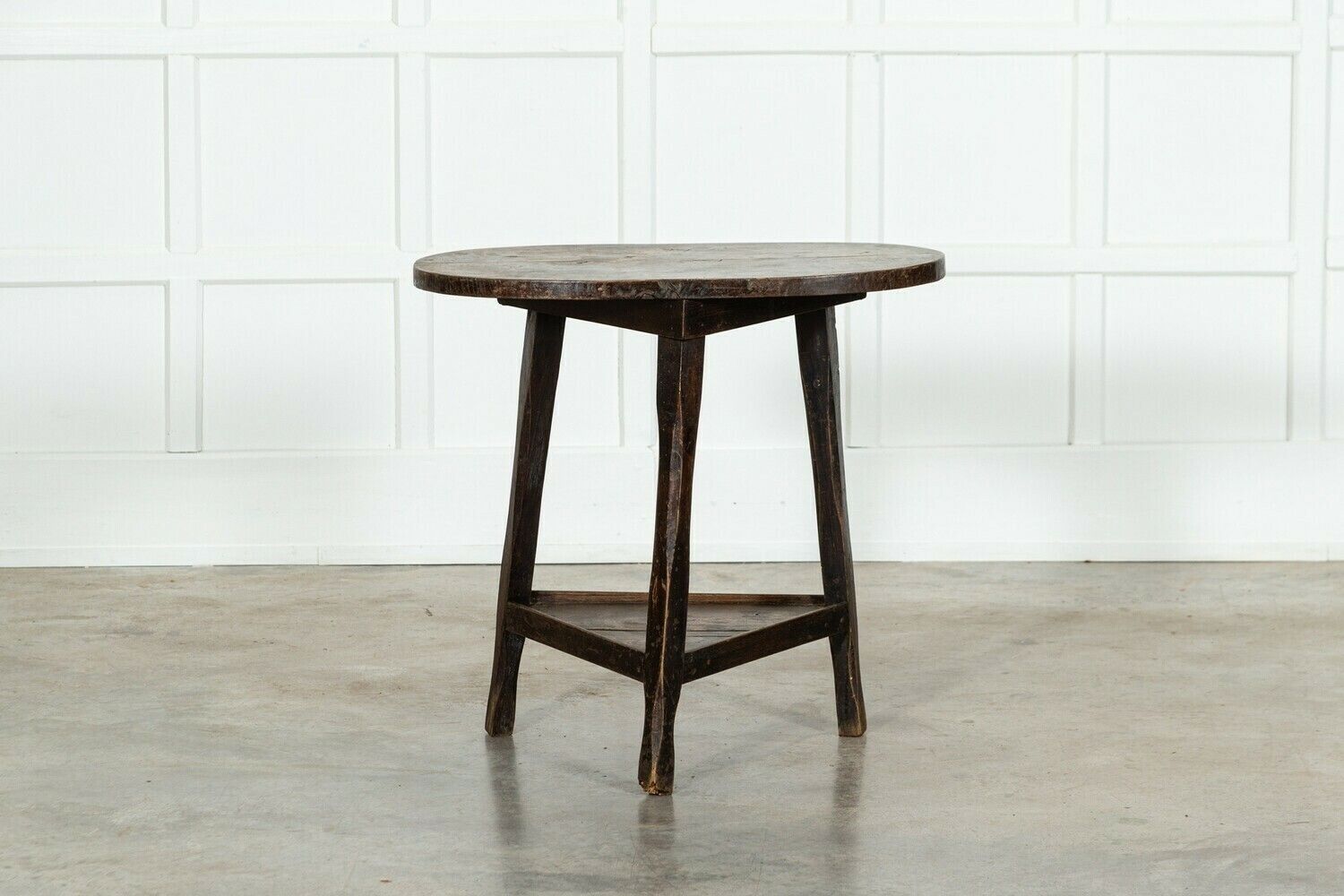 19thc English Vernacular Fruitwood Cricket / Tavern Table photo vinterior