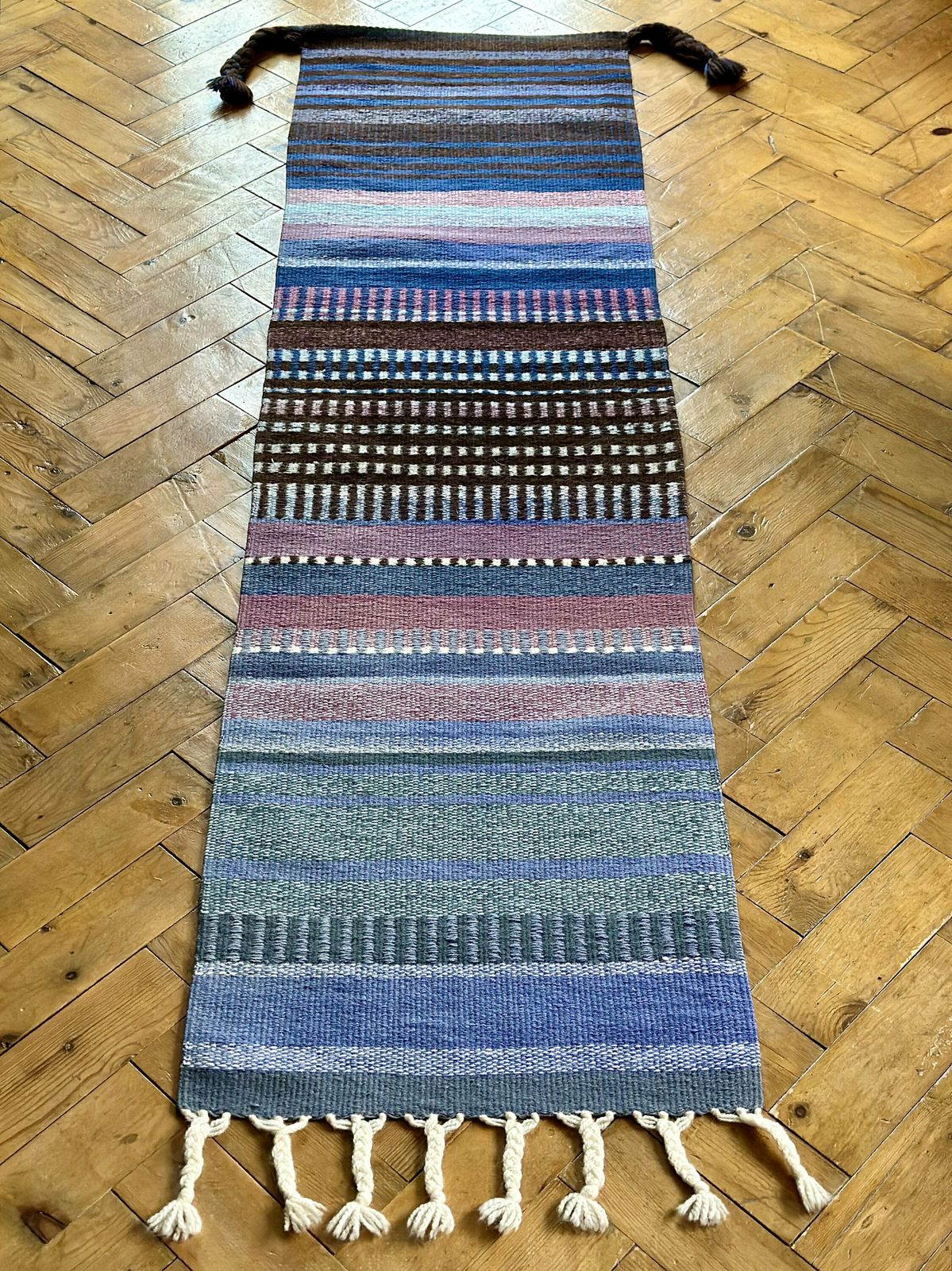 Vintage Scandinavian Finnish Handmade Woollen Wall Hanging Circa 1970's