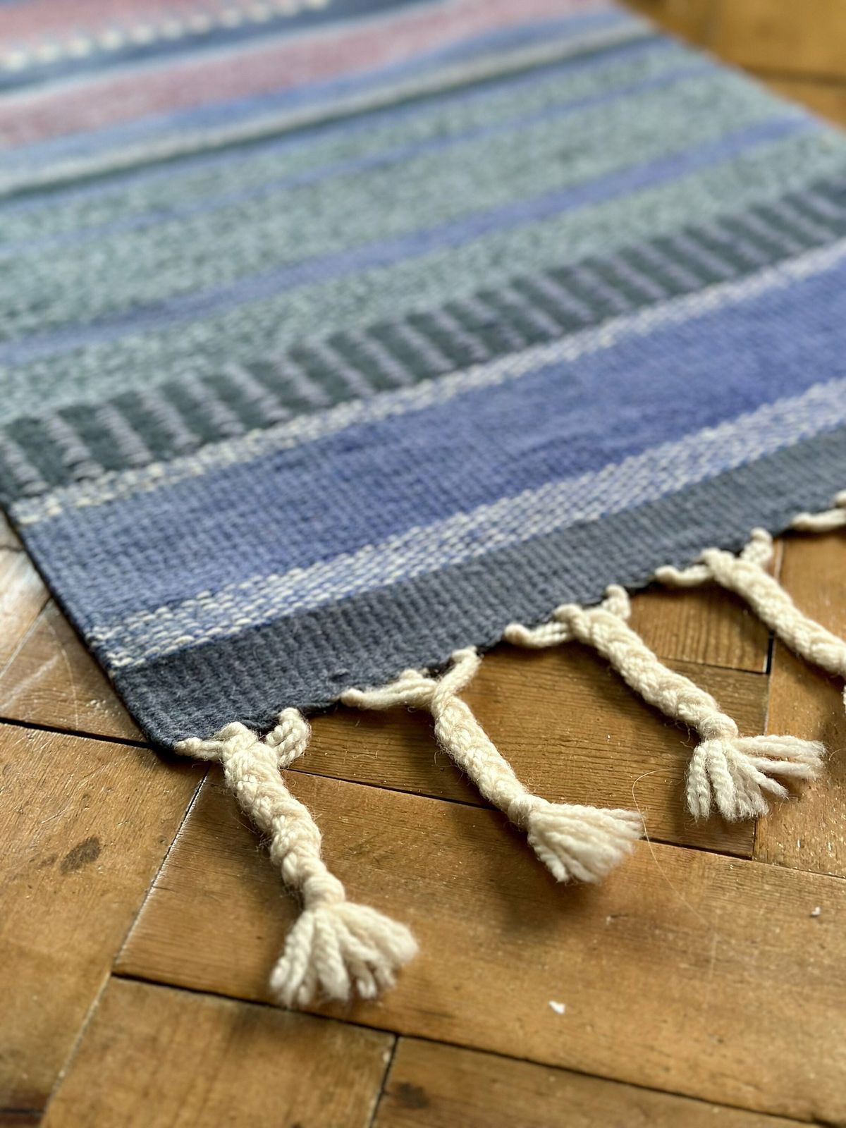 Vintage Scandinavian Finnish Handmade Woollen Wall Hanging Circa 1970's photo furniture