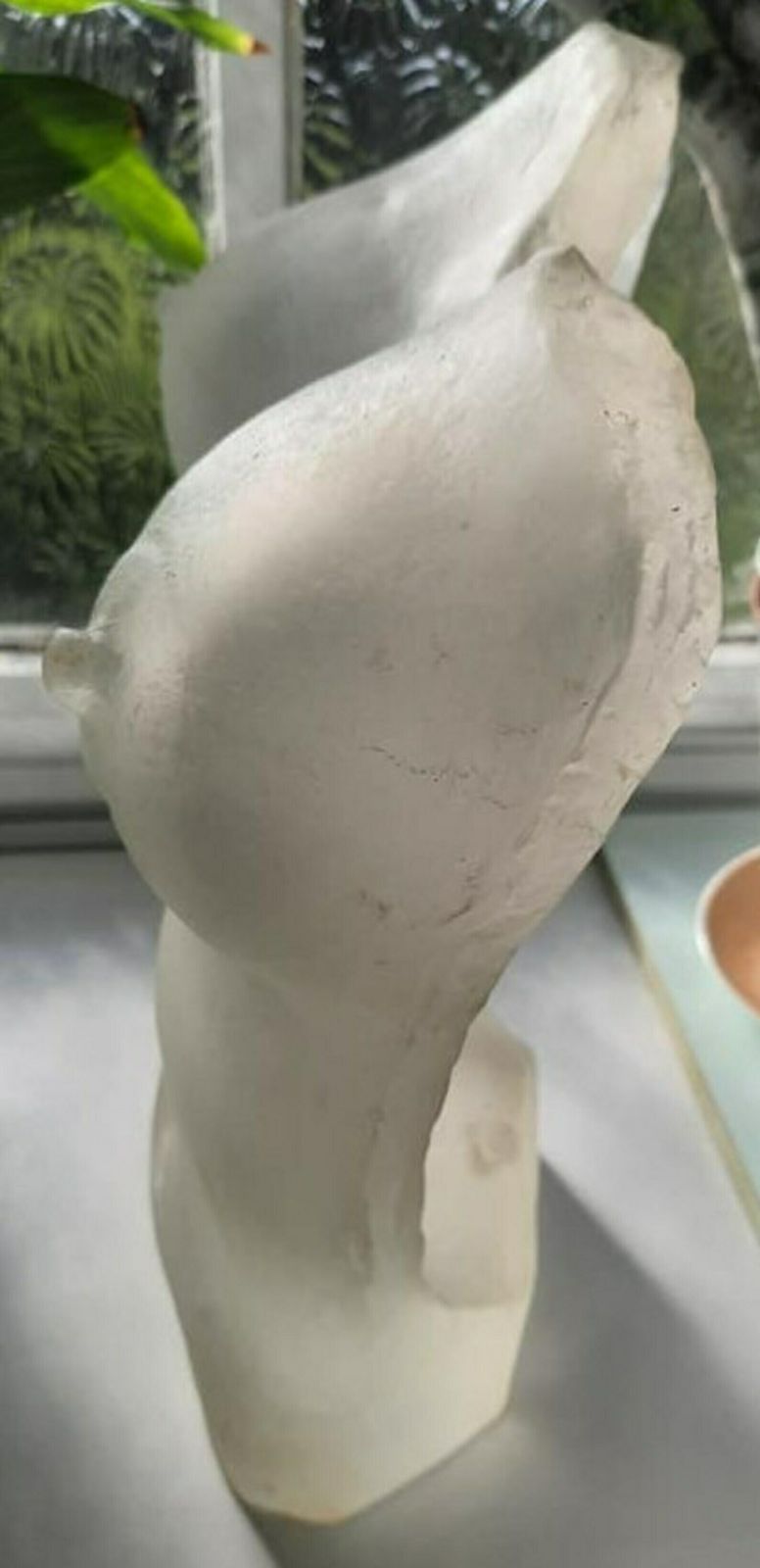 photo for sale Art Nouveau Or Art Deco Period Piece Of Very Heavy Solid Frosted Glass   Female Form