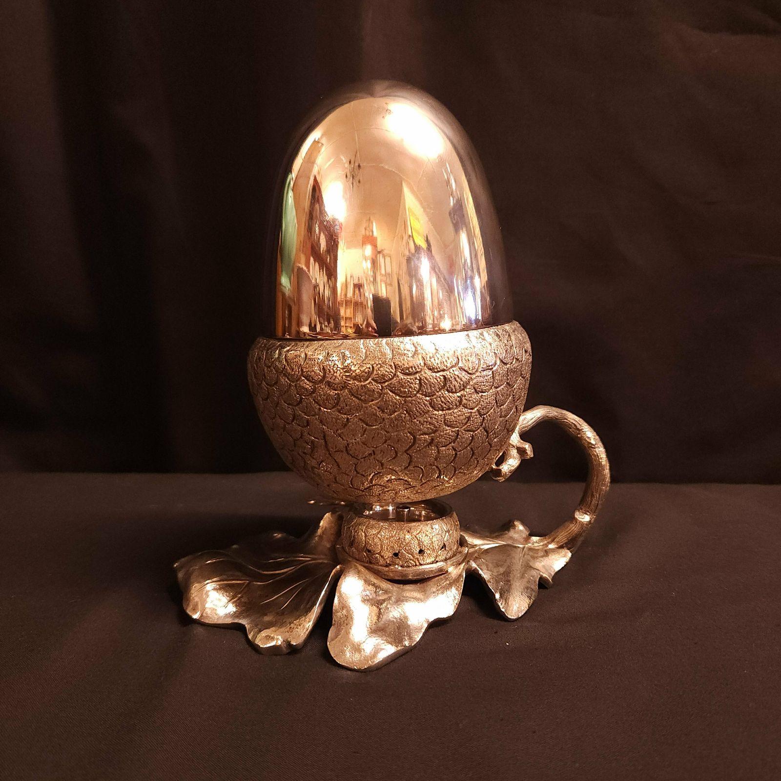 Victorian Silver Plated Warmer In The Shape Of An Acorn photo Home Decor