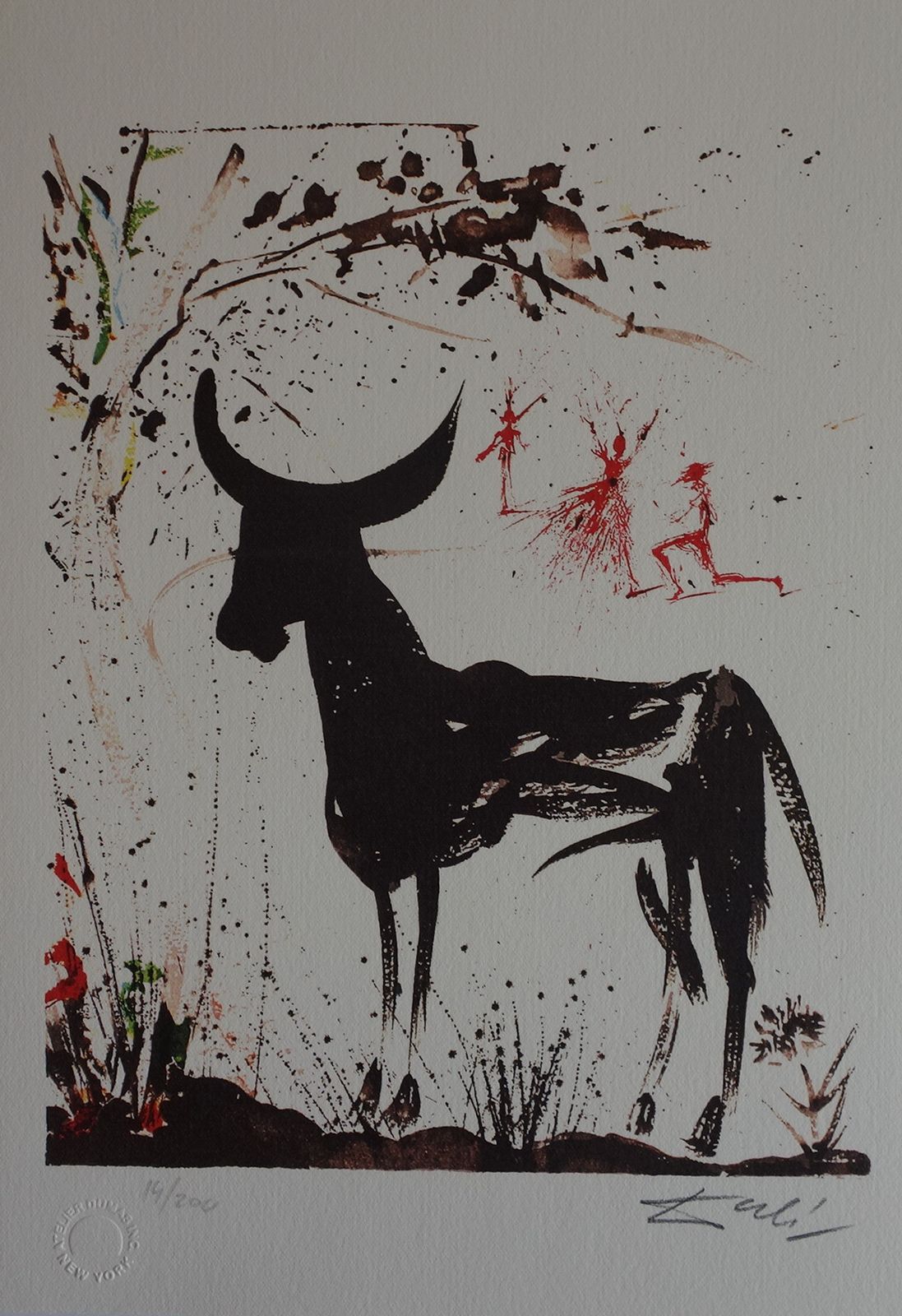 Fine Surrealist Limited Edition Print, Bull, Salvador Dali, Signed & Numbered In Pencil photo furniture