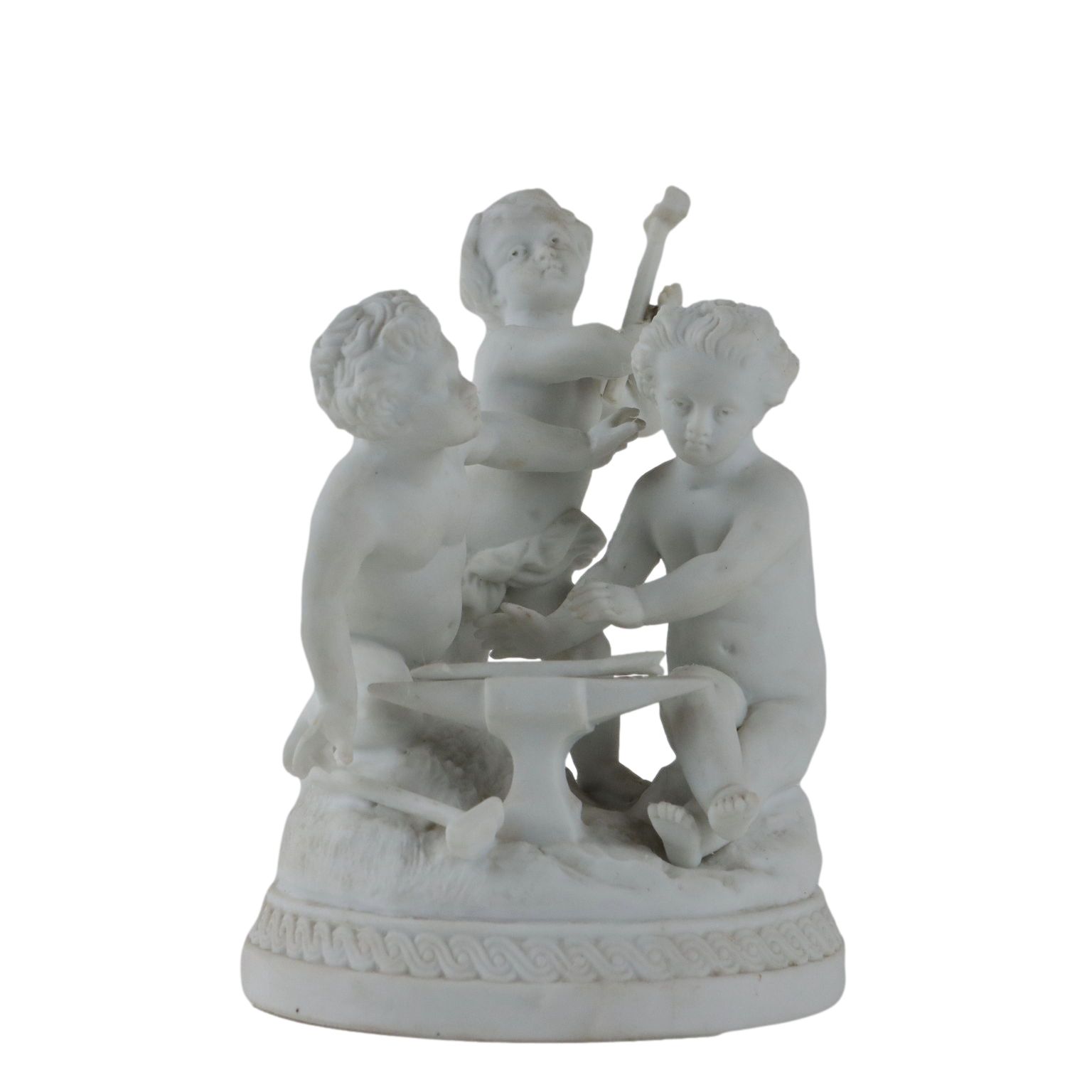 Ancient Sculptures Of Angels Mid XX Century Sèvres Biscuit