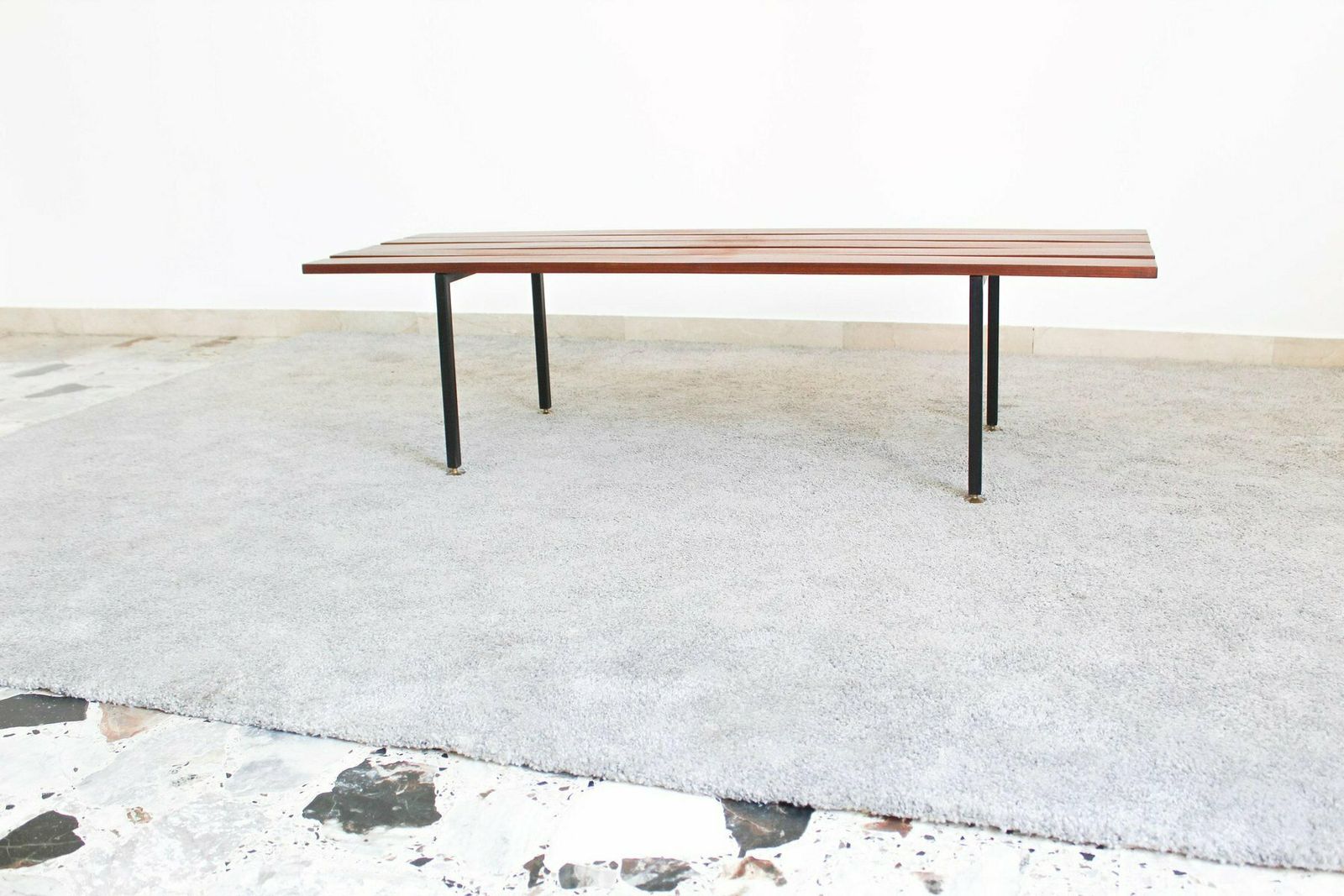 Bench In Rosewood And Metal, Italy, 1970s photo for sale