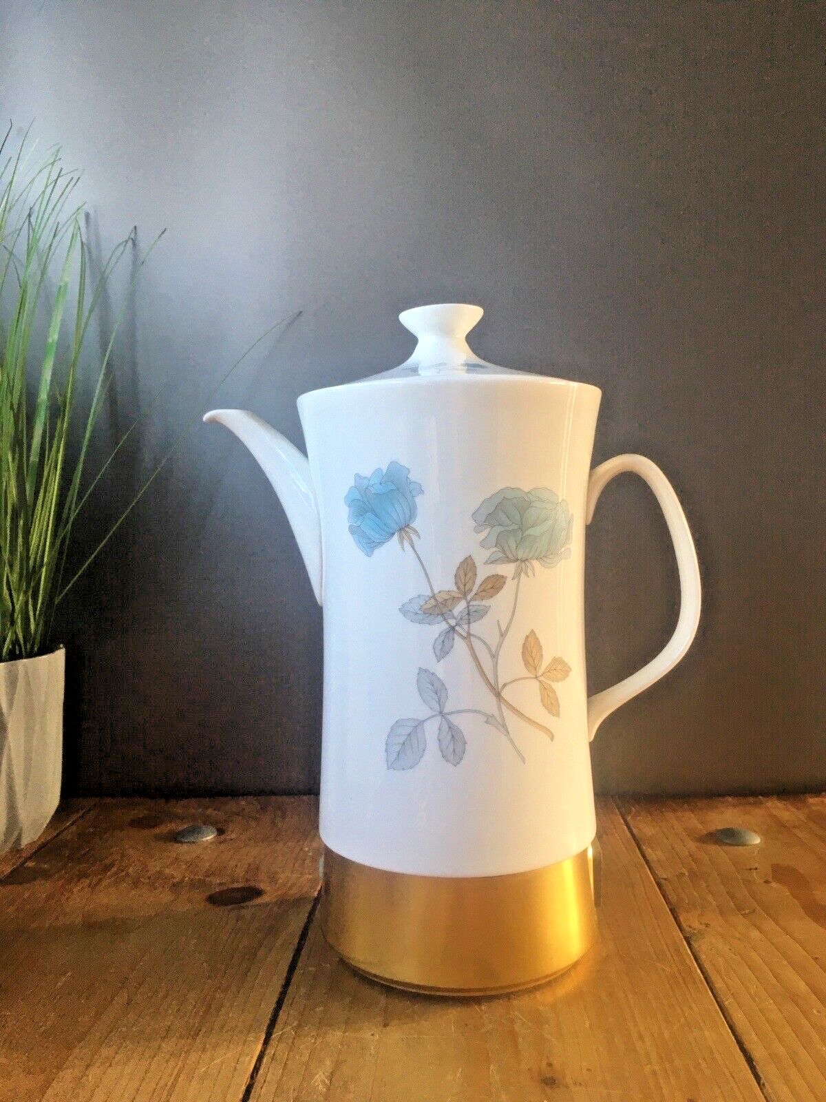 Vintage Wedgwood Ice Rose Bone China Automatic Electric Coffee Pot Percolator photo furniture