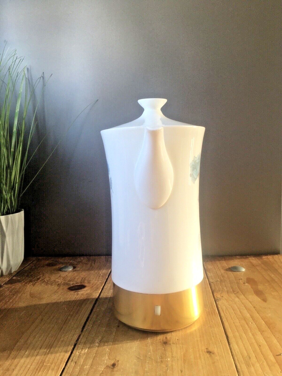 Vintage Wedgwood Ice Rose Bone China Automatic Electric Coffee Pot Percolator photo for sale