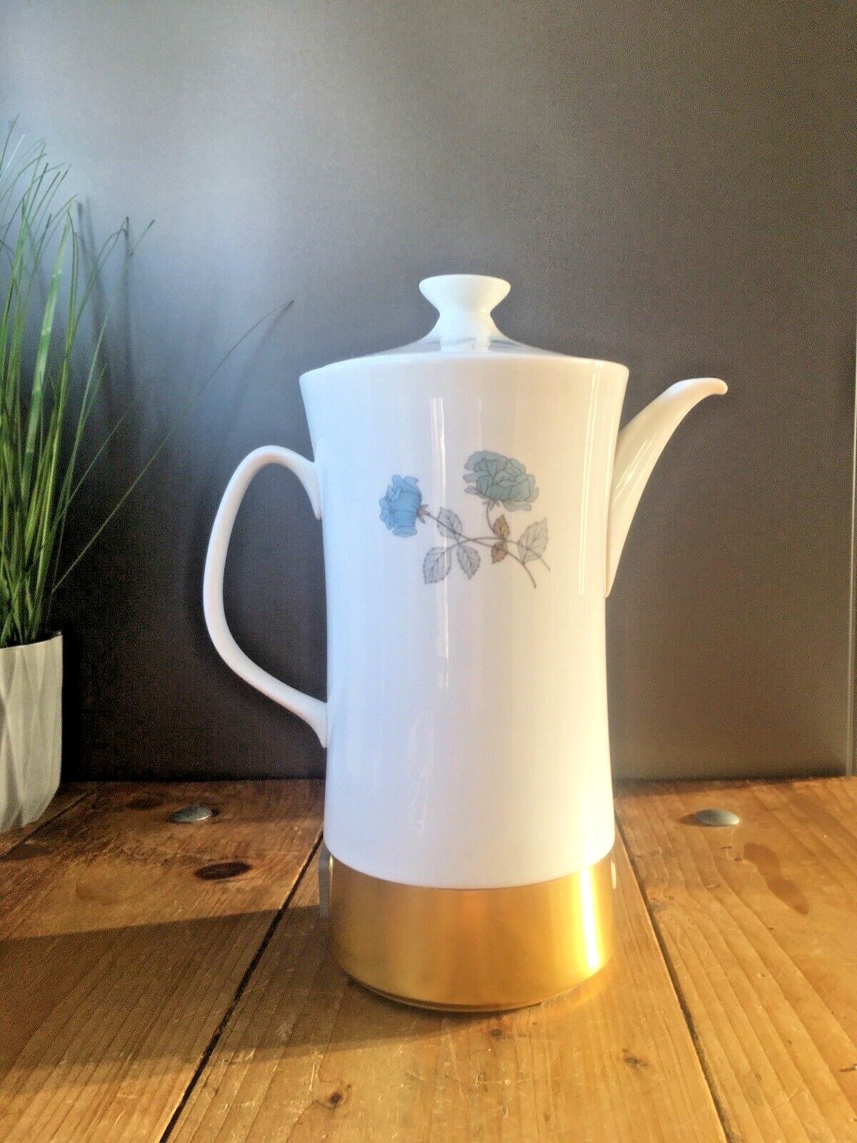 Vintage Wedgwood Ice Rose Bone China Automatic Electric Coffee Pot Percolator photo Home Decor