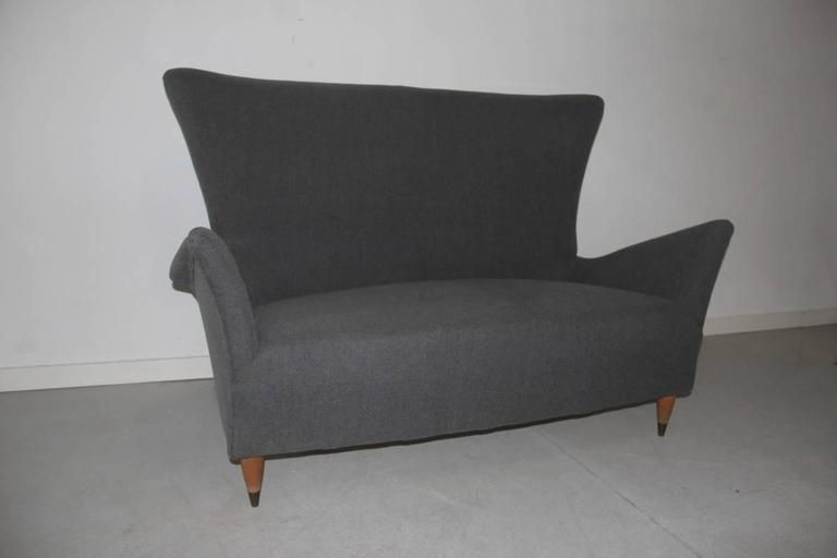 Beautiful Sofa Mid Century Italian Design Geometric Form 1950s photo for sale