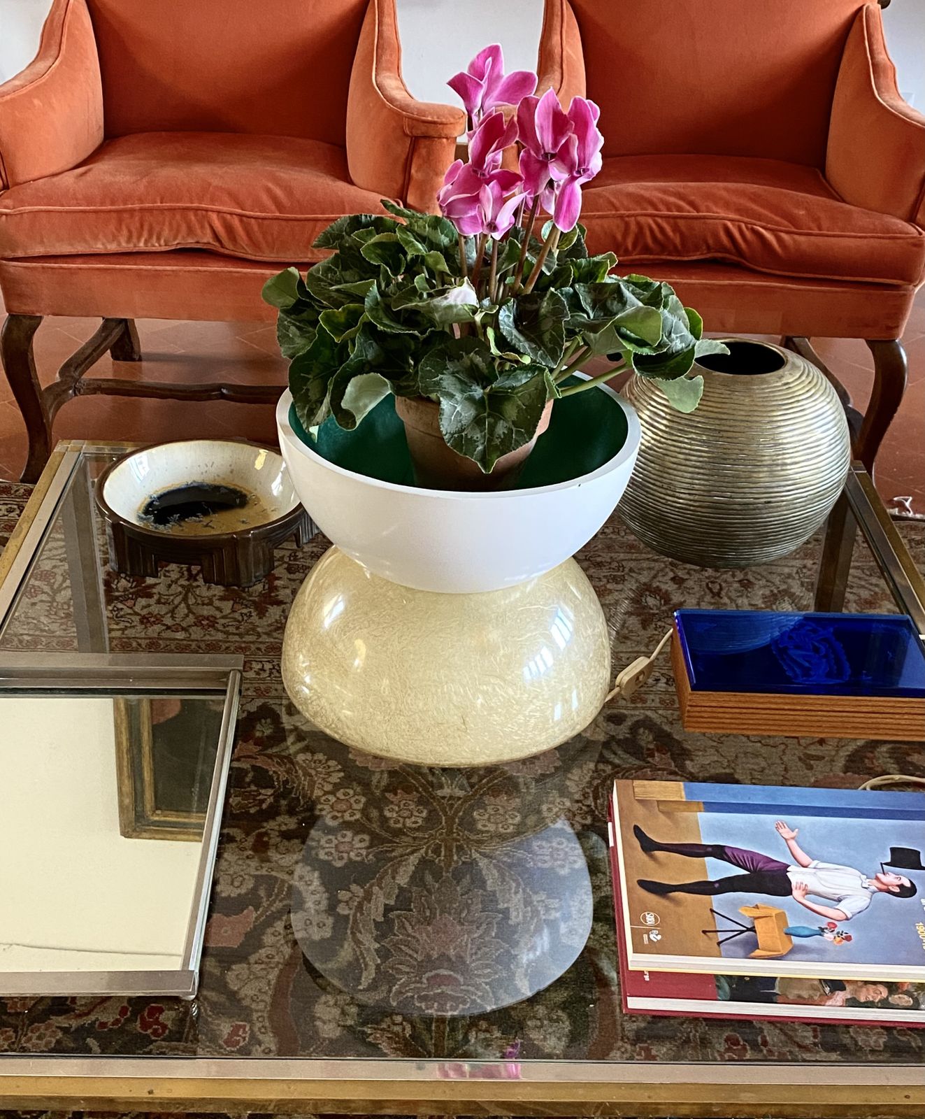 photo vintage Planter / Pot Fiberglass Lamp, Luci Milano Italy, 1970s