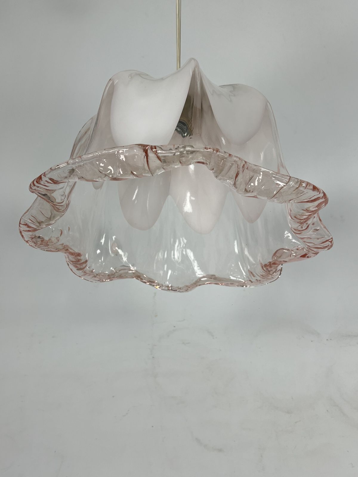 La Murrina Chandelier In Pink And White Murano Glass. Italy 1970s photo 2080.0