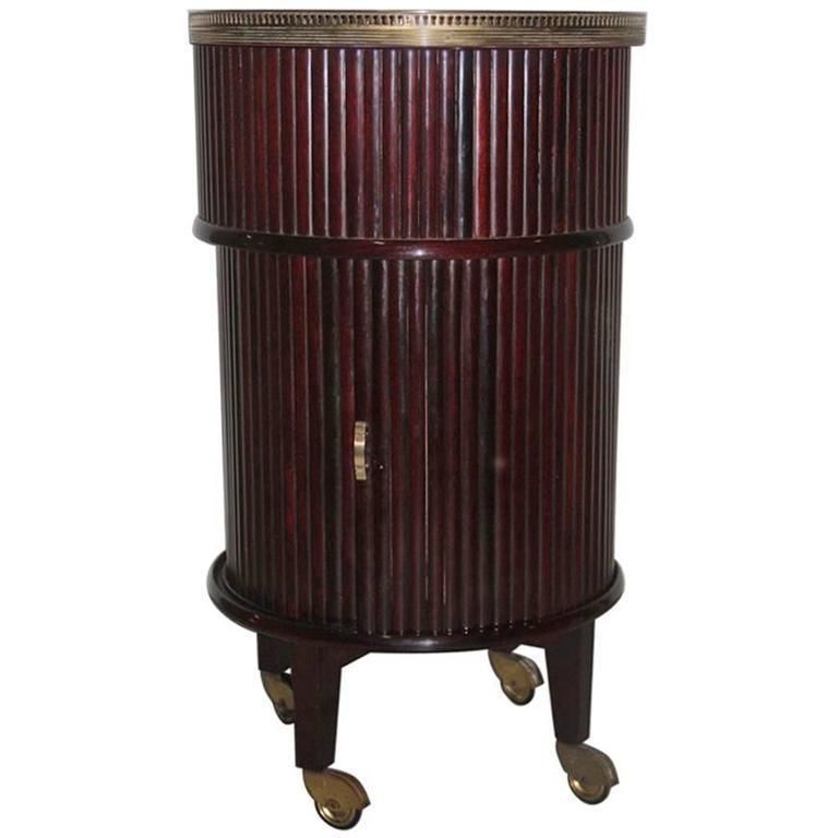 Bar Trolley Swivel Italian Design, 1960 Mahogany Woos Round Brass Midcentury Paolo Buffa photo furniture