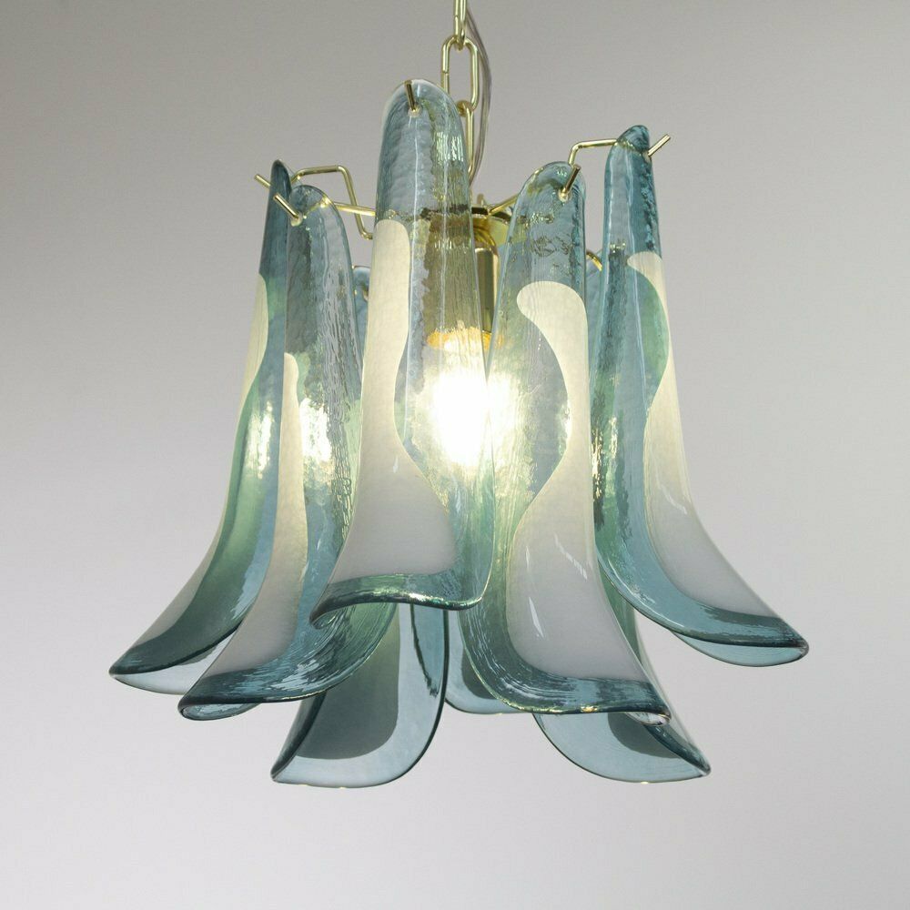 Petal Pendant Lamp In Black And White Murano Glass, 1990s photo vinterior