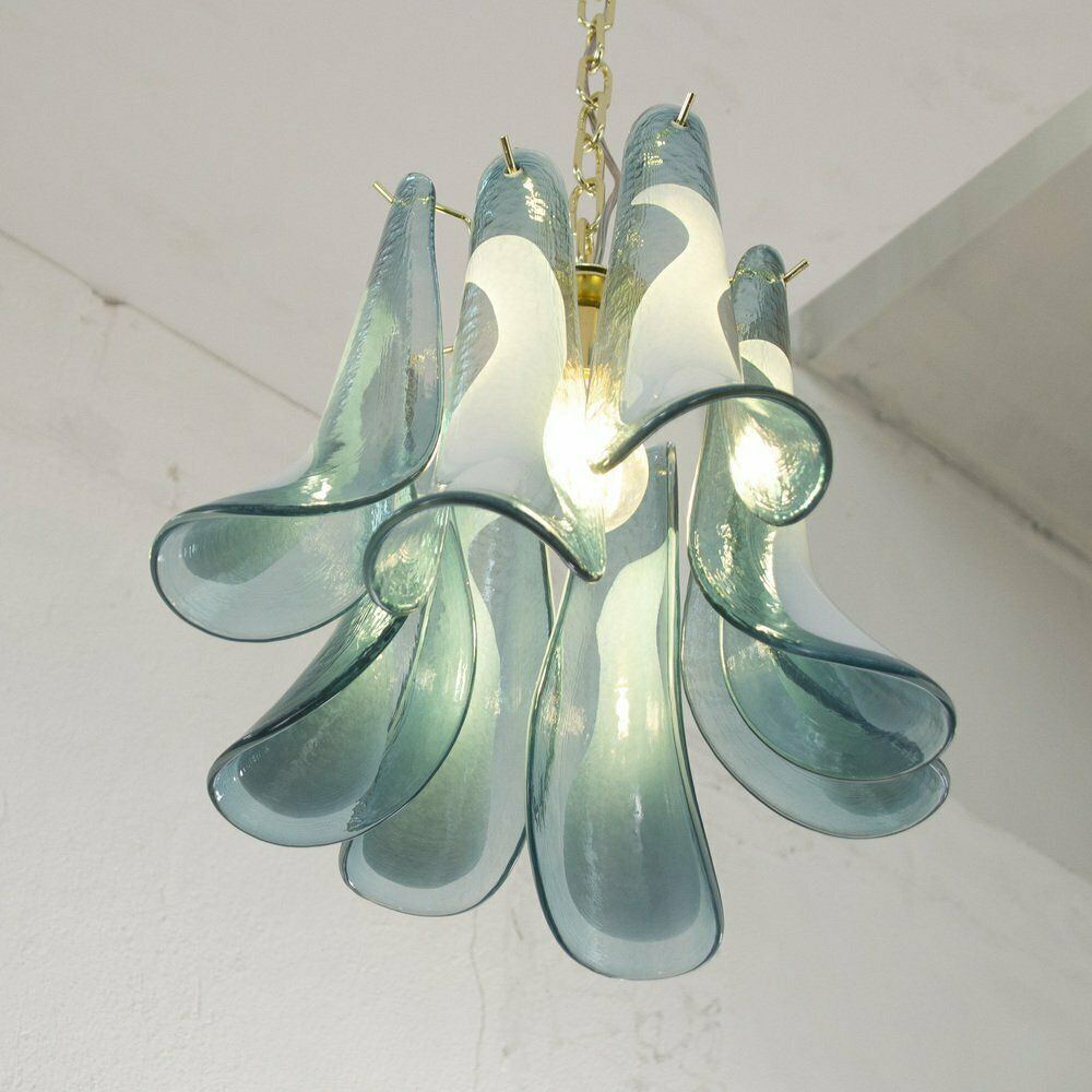 Petal Pendant Lamp In Black And White Murano Glass, 1990s photo buy
