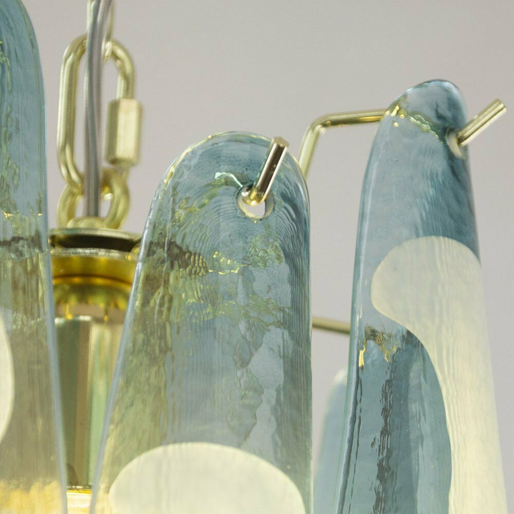 Lighting Petal Pendant Lamp In Black And White Murano Glass, 1990s photo