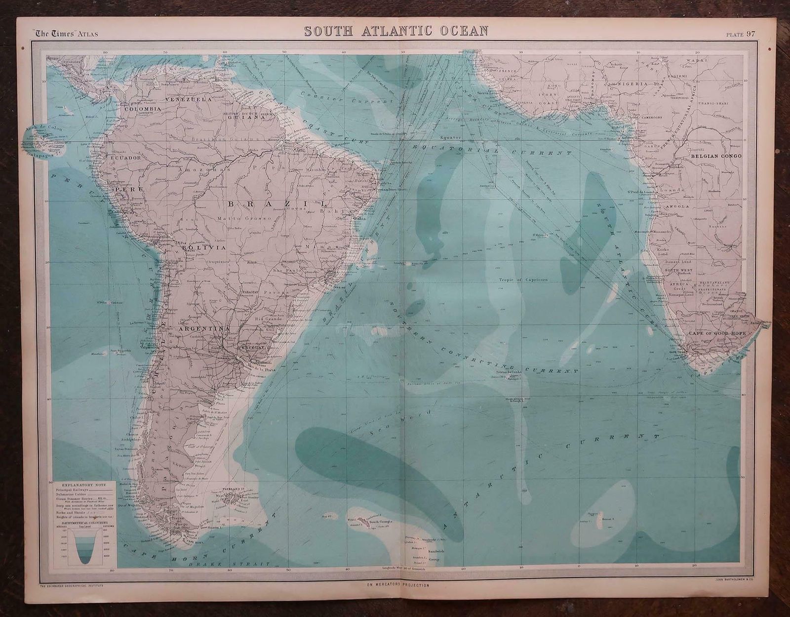 Set Of 5 Large Original Vintage Sea Charts, Circa 1920 photo 175.0
