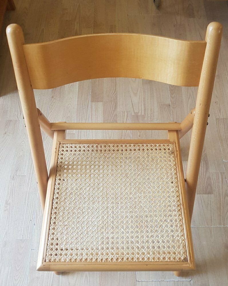Vintage Wooden Folding Chairs With Viennese Wicker Seats, 4th Century. Set photo 390.0
