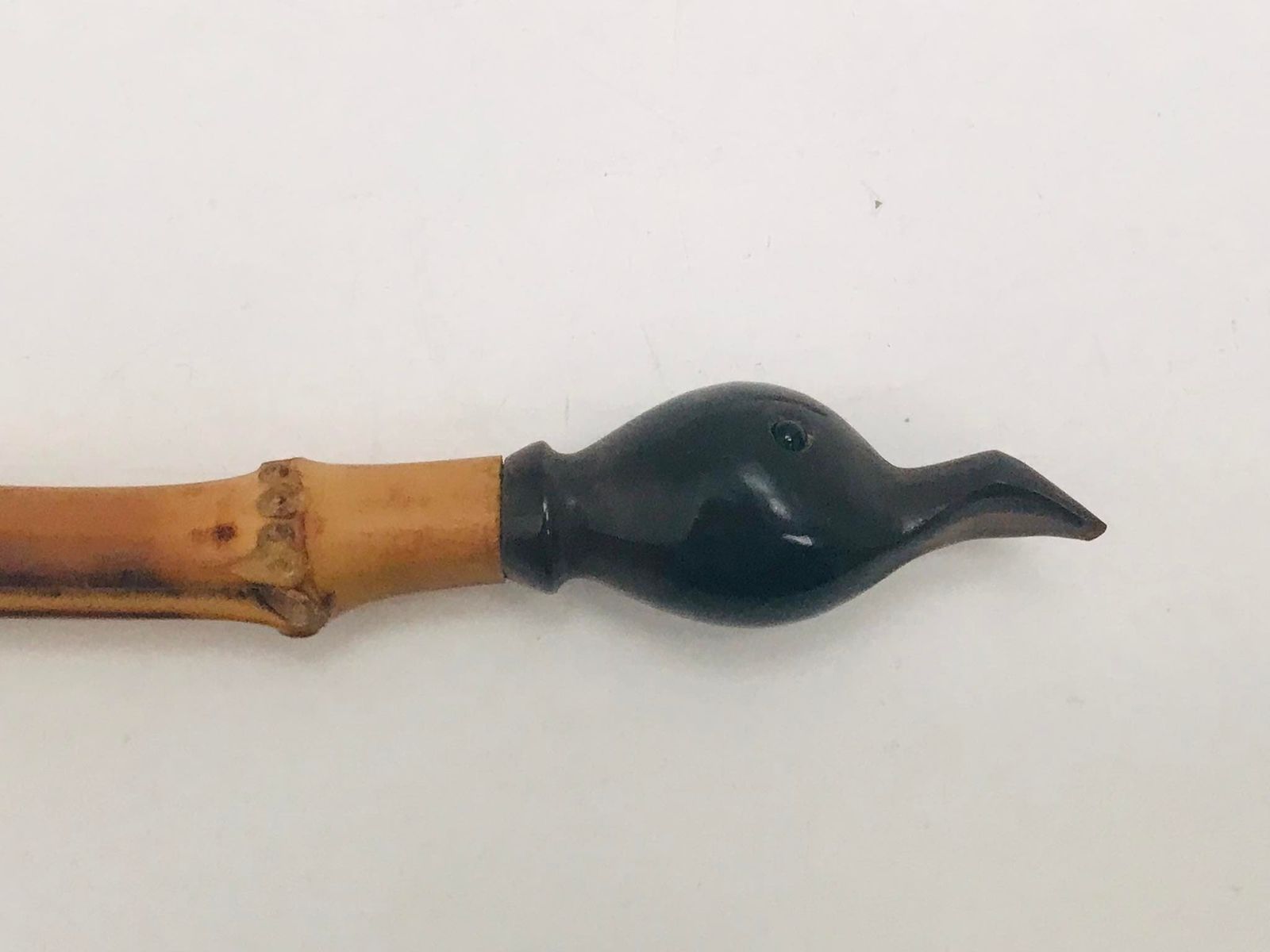 Bottle Opener Antique With Horn Duck Head Mid Century With Bamboo Handle, 1930s Tiki Bar Decor Gift For Him Man Cave Gift Boho Gift photo 188.0