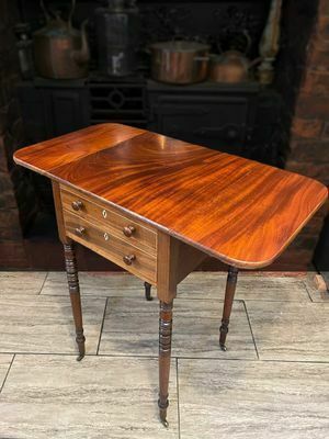Furniture Georgian Mahogany Baby Pembroke Table Circa 1800 photo