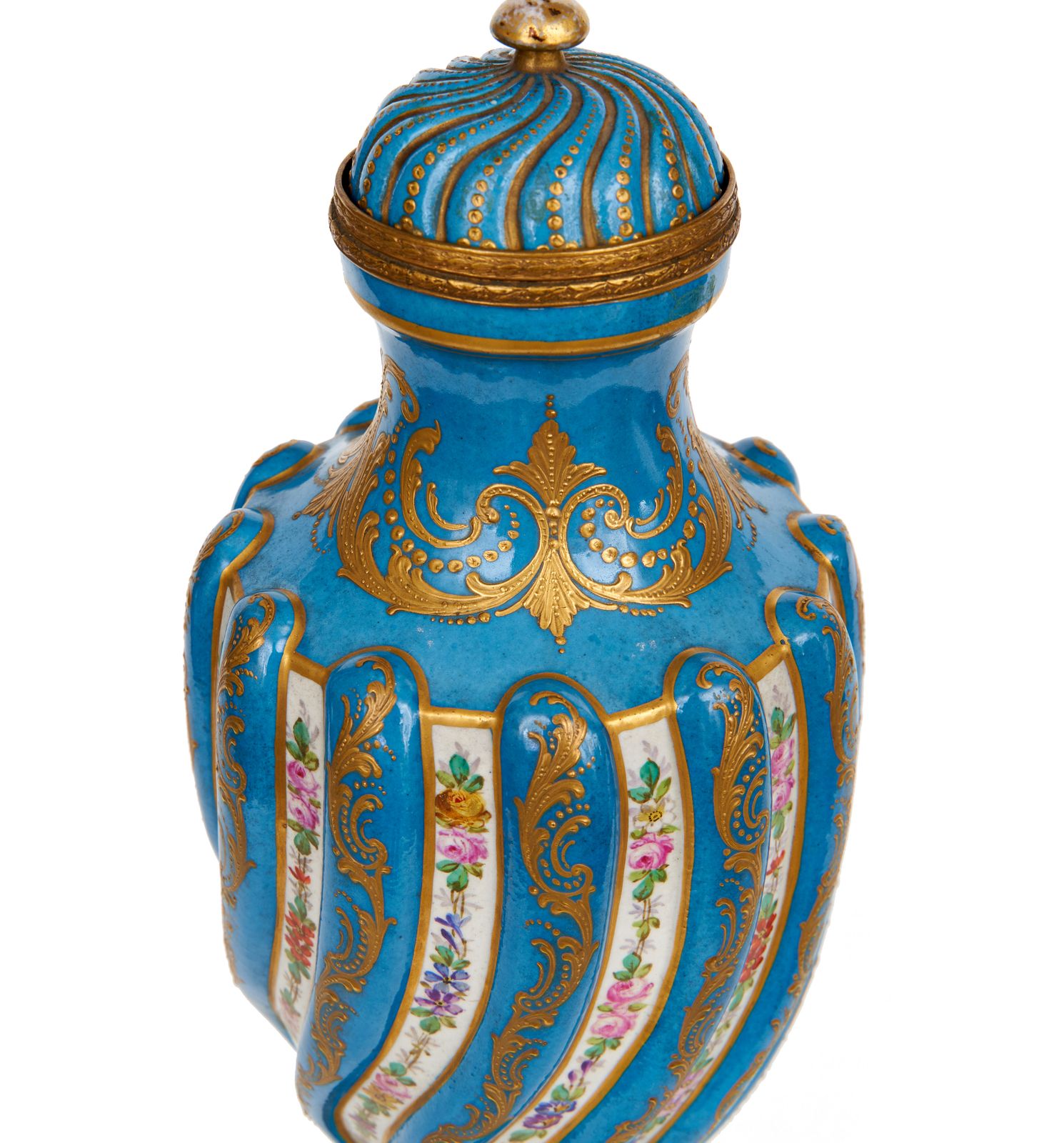 A 19th Century Sevres Style Porcelain Vase And Cover With Gilt Metal Mounted photo furniture