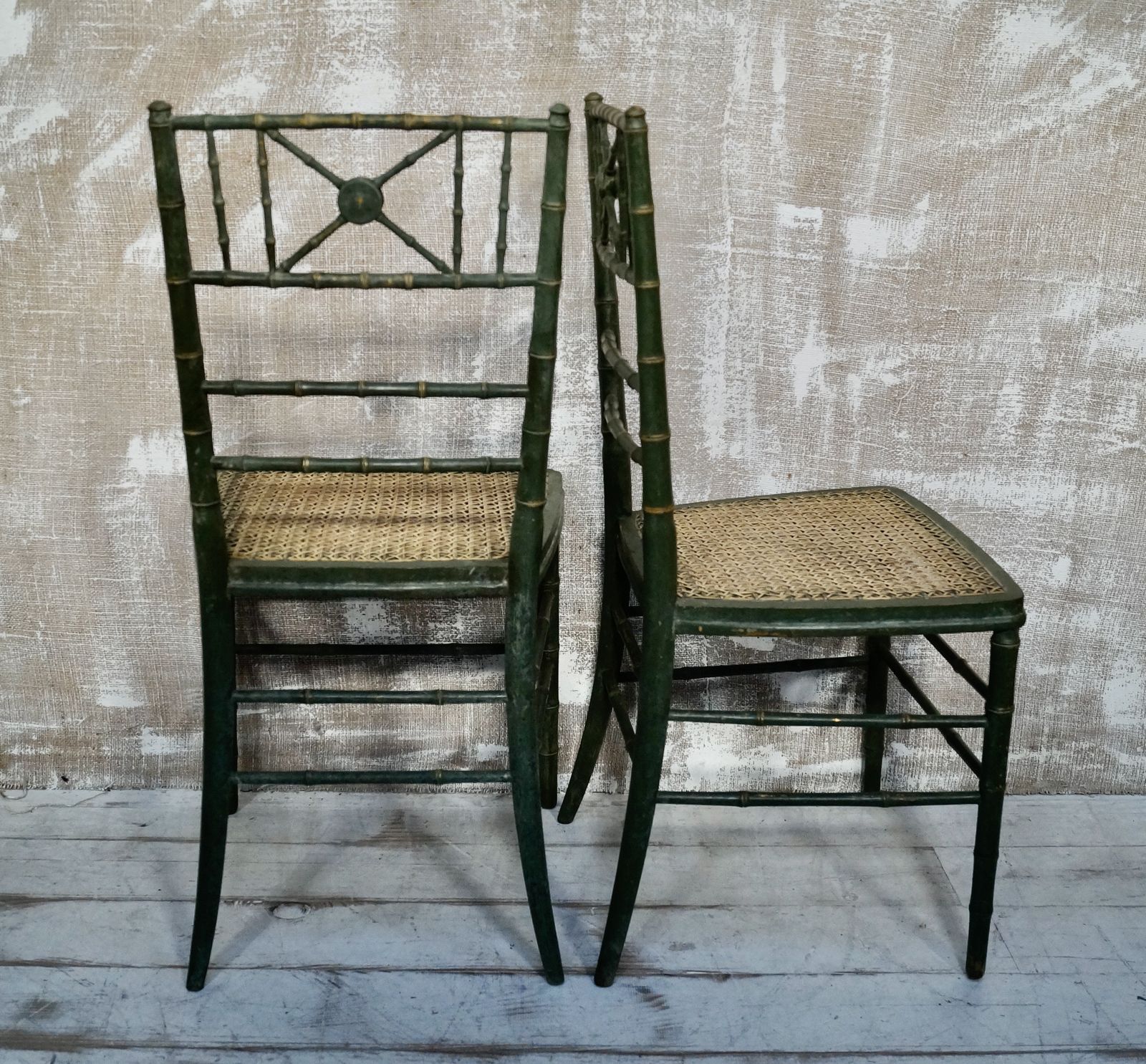 Antique French Napoleon III Faux Bamboo Opera Chairs photo 1100.0