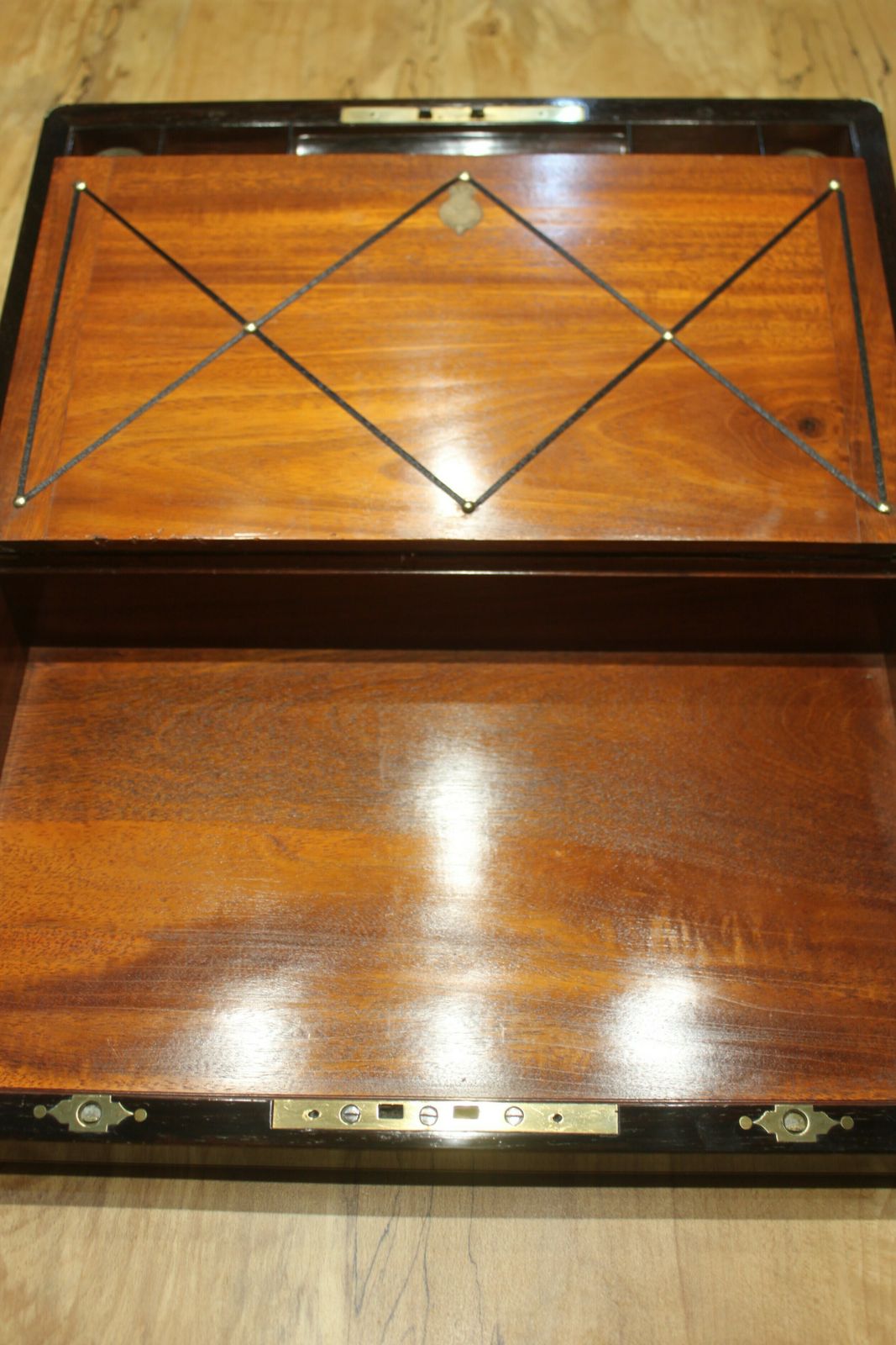 photo for sale 19th Century Rosewood And Brass Inlaid Writing Slope