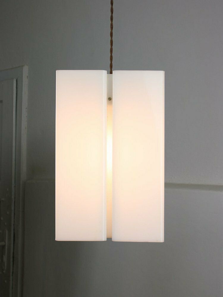 Vintage Italian Acrylic Glass Tower Pendant Lamp photo vintage