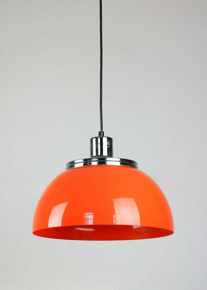 Space Age Orange Faro Pendant Lamp By Luigi Massoni For Guzzini, 1960s
