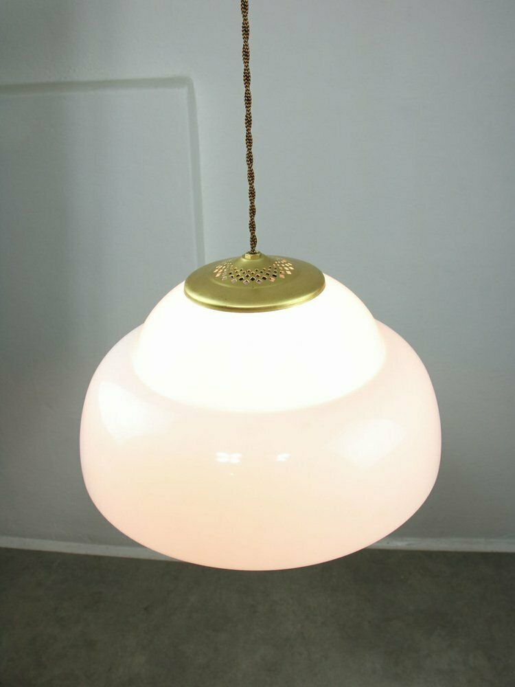 Mid Century Italian Brass And Acrylic Glass Pendant Lamp photo Lighting