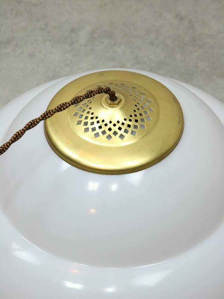 Lighting Mid Century Italian Brass And Acrylic Glass Pendant Lamp photo