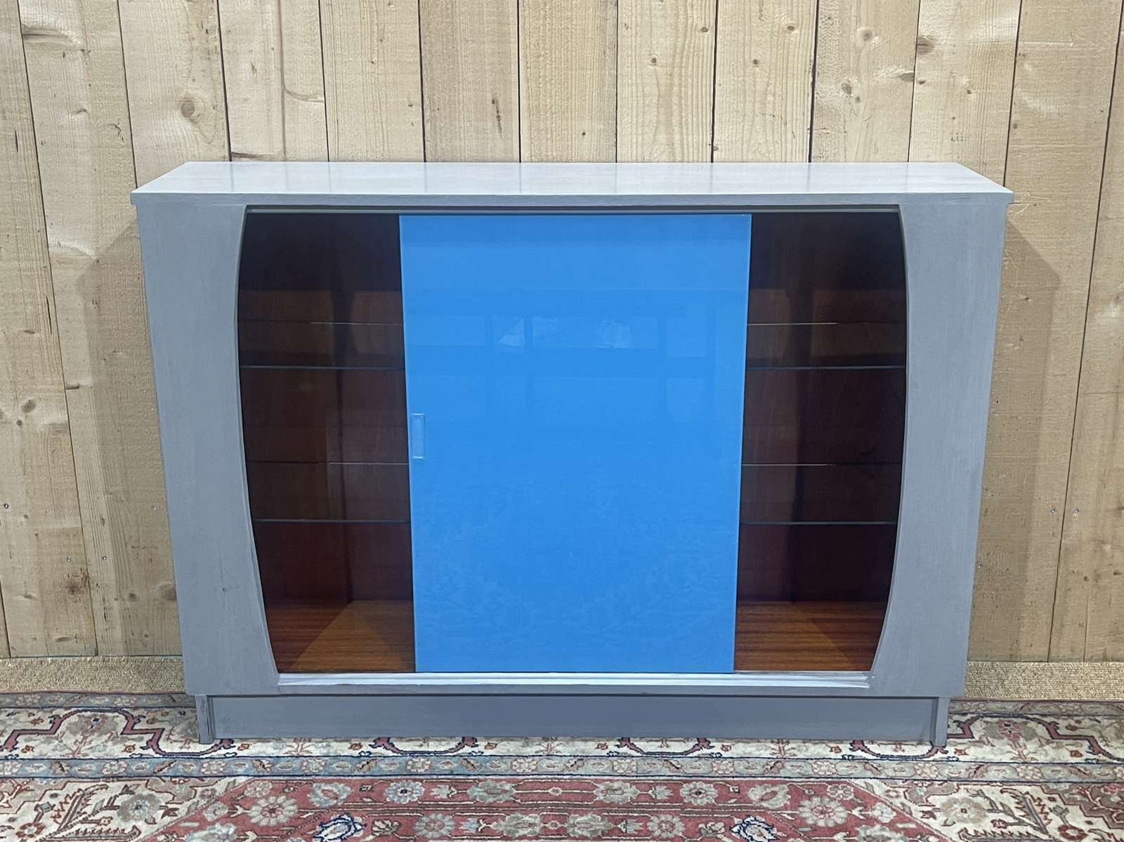 Painted Wooden Cabinet With Sliding Doors photo Furniture