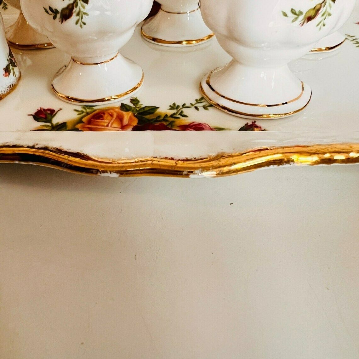 1st Quality Royal Albert Old Country Roses Made In England Set Of 6 Egg Cups Year 1960 photo buy