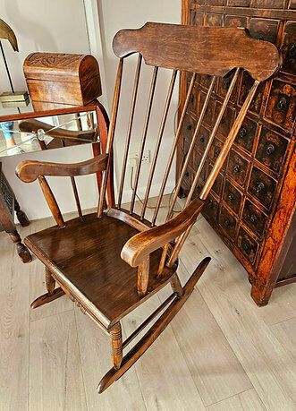 Beautiful 1950's Oak Rocking Chair photo for sale