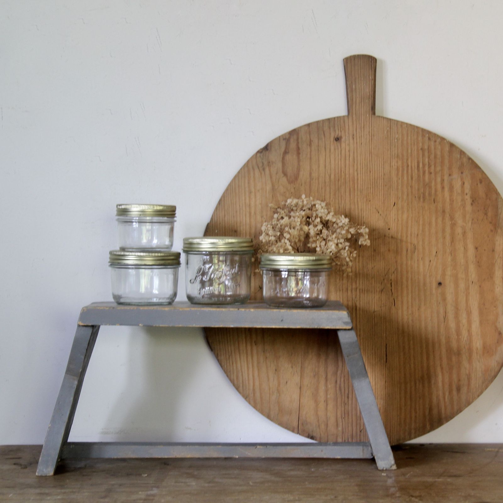 A Pretty Vintage Milking Stool In Chippy Grey Paint.  Perfect To Rest A Cup Of Coffee By The Sofa. photo Furniture