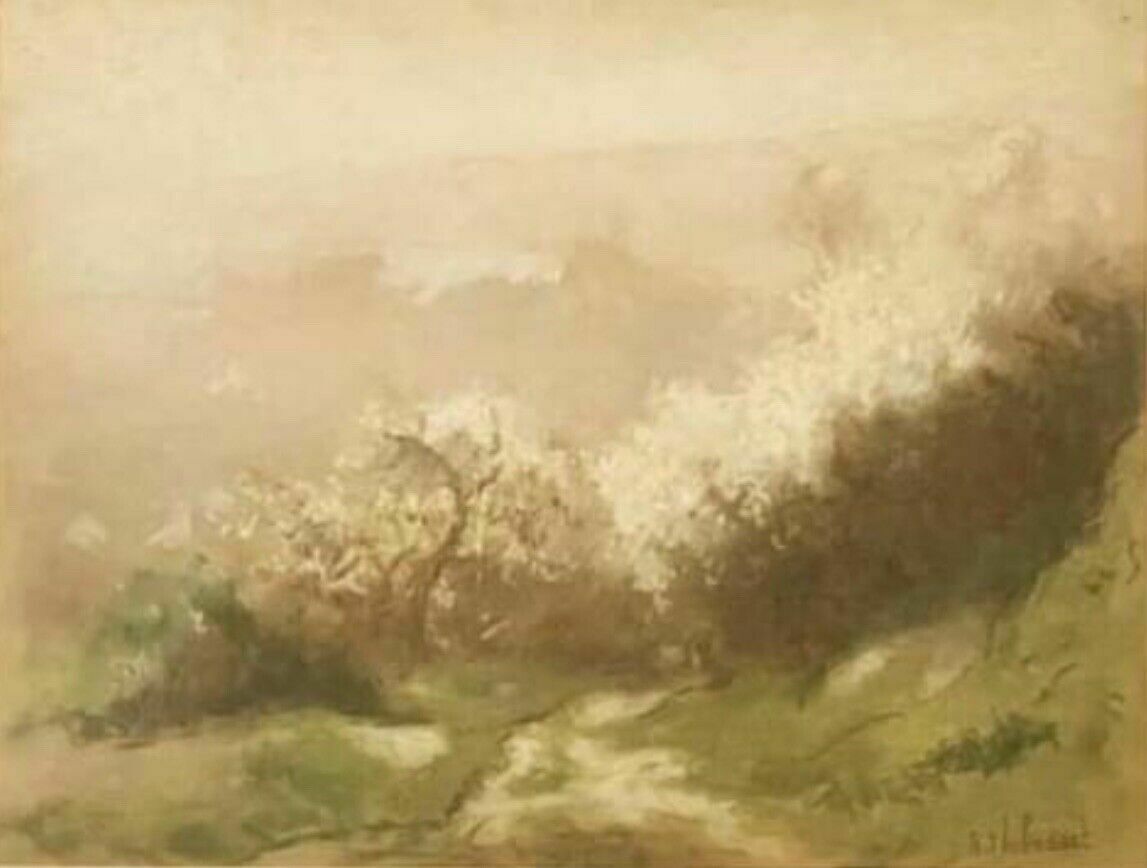 Raymond Thibesart (1874 1968), French Impressionist Landscape, Pastel photo 950.0
