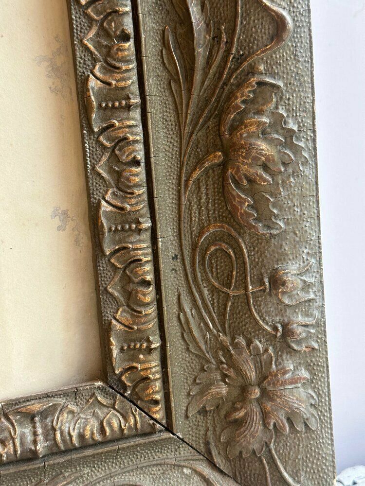 Beautiful Antique French Gilt Framed Portrait photo furniture
