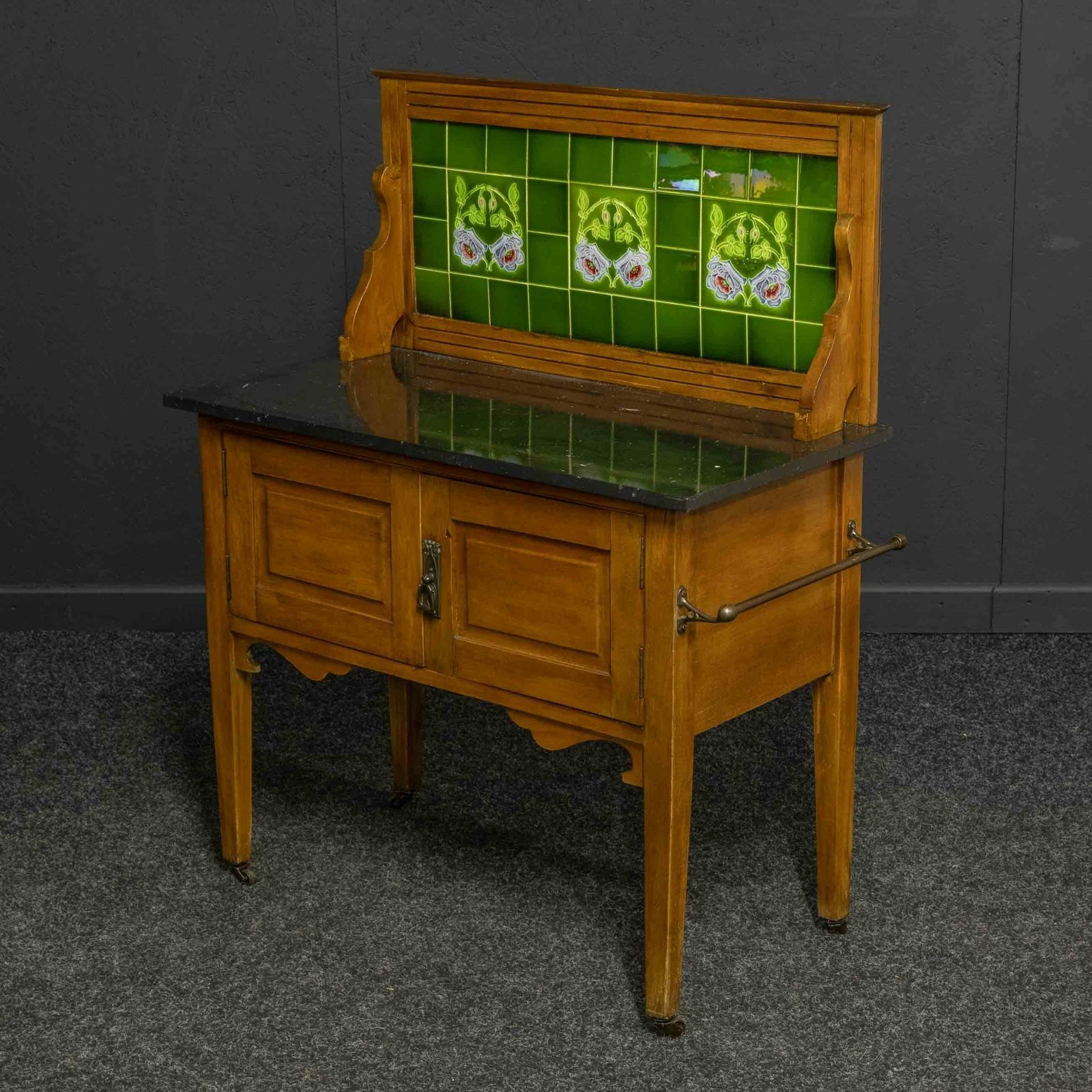 Edwardian Satin Walnut Washstand