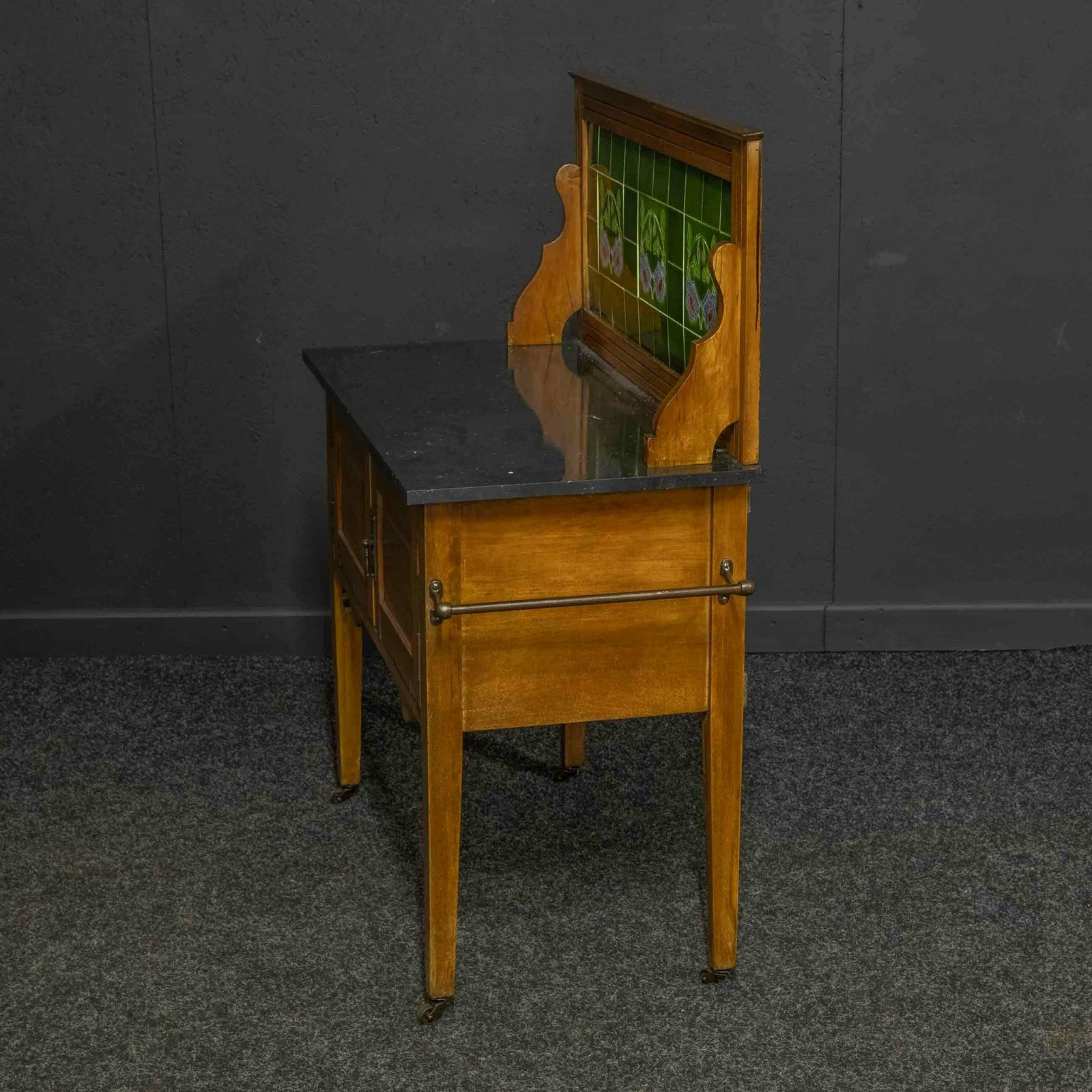 1050.0 Edwardian Satin Walnut Washstand photo
