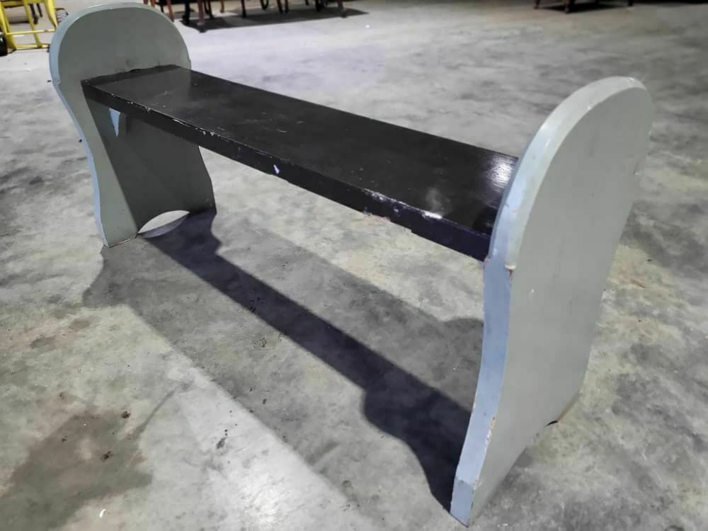 Small Painted Green Brown Wooden Bench Kitchen Dining Room Hall Window Seat photo furniture