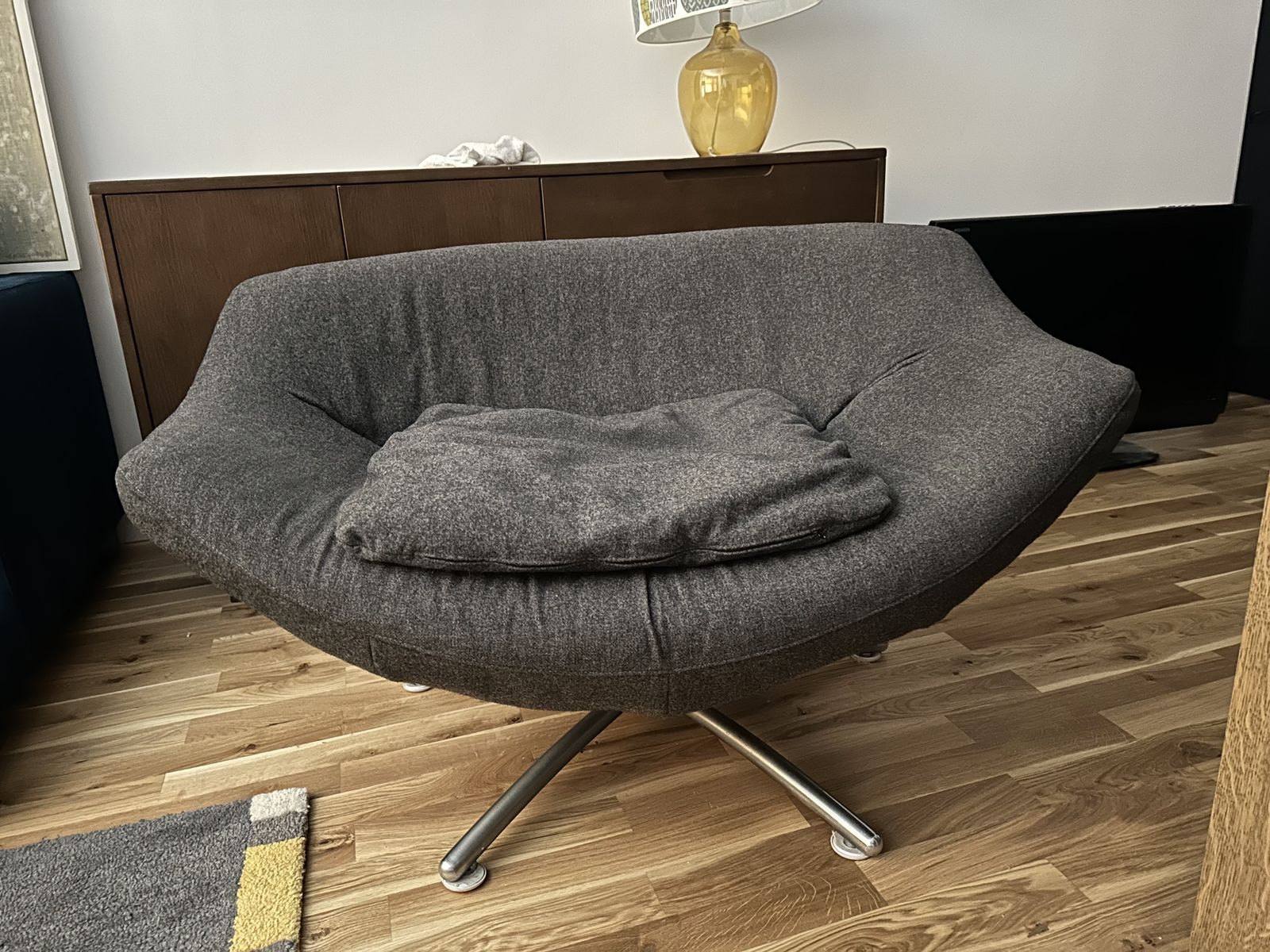 Heals Gerard Van Den Berg Grey Swivel Armchair
