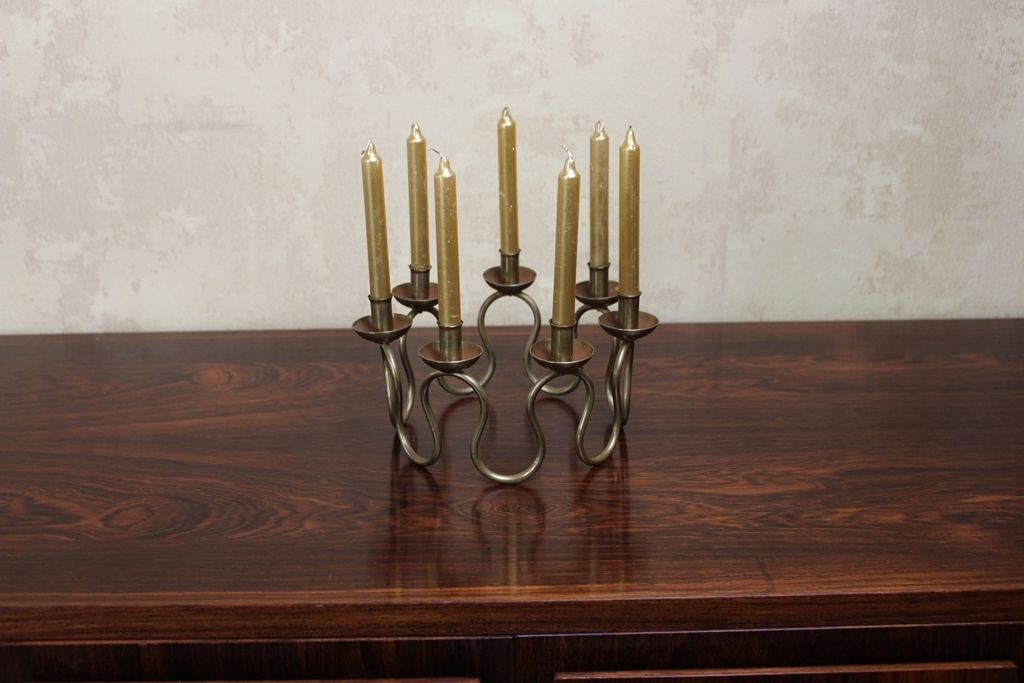 Swedish Brass Candleholder By Lars Holmstrom For Arvika photo 170.0