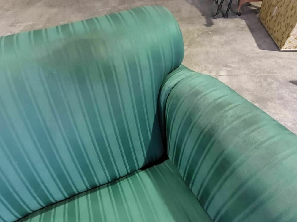Antique Victorian Small Drop Side Sofa Green Fabric Castors Day Bed photo buy