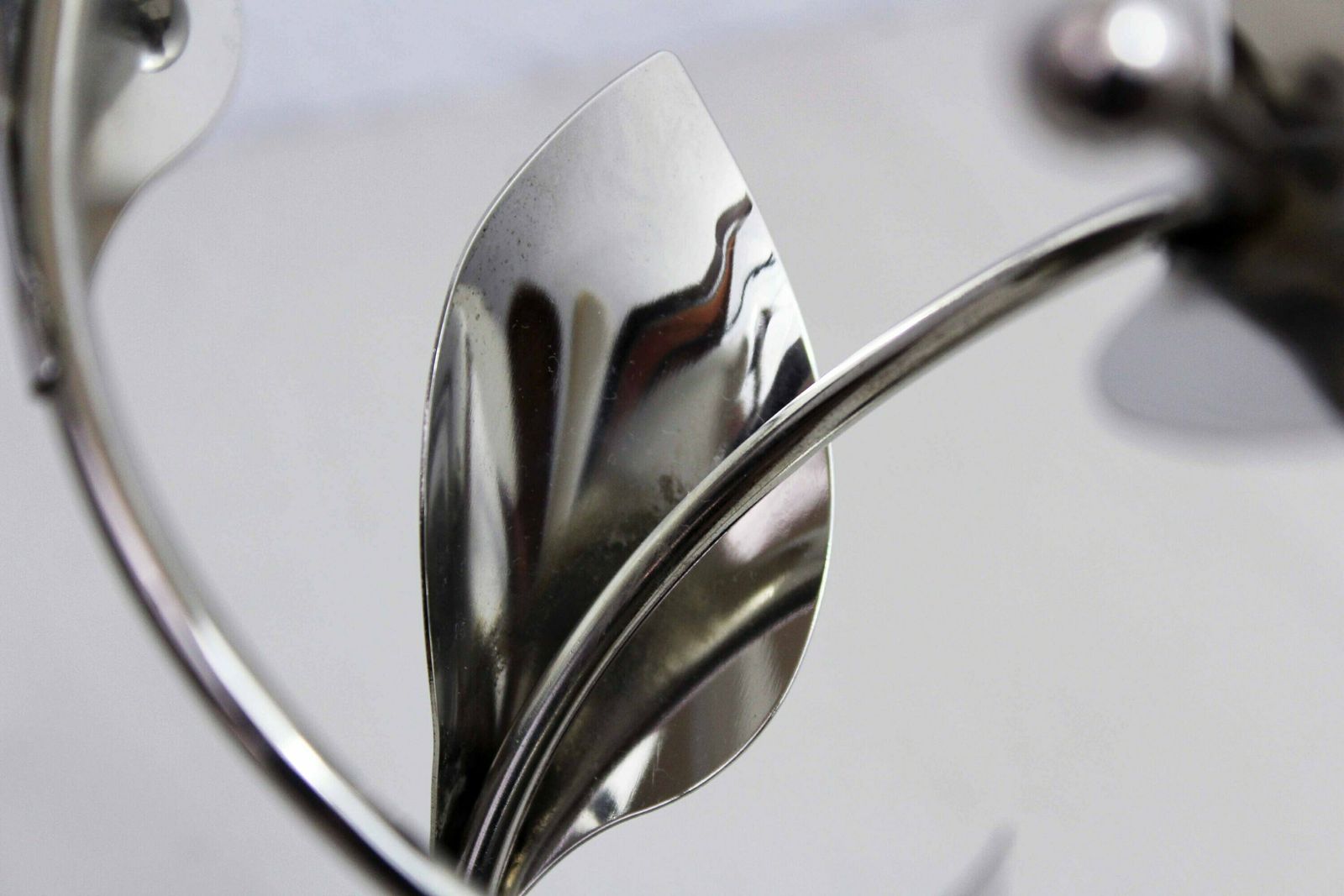 photo furniture Beautiful Chrome Metal Candle Holder From The 70s/80s