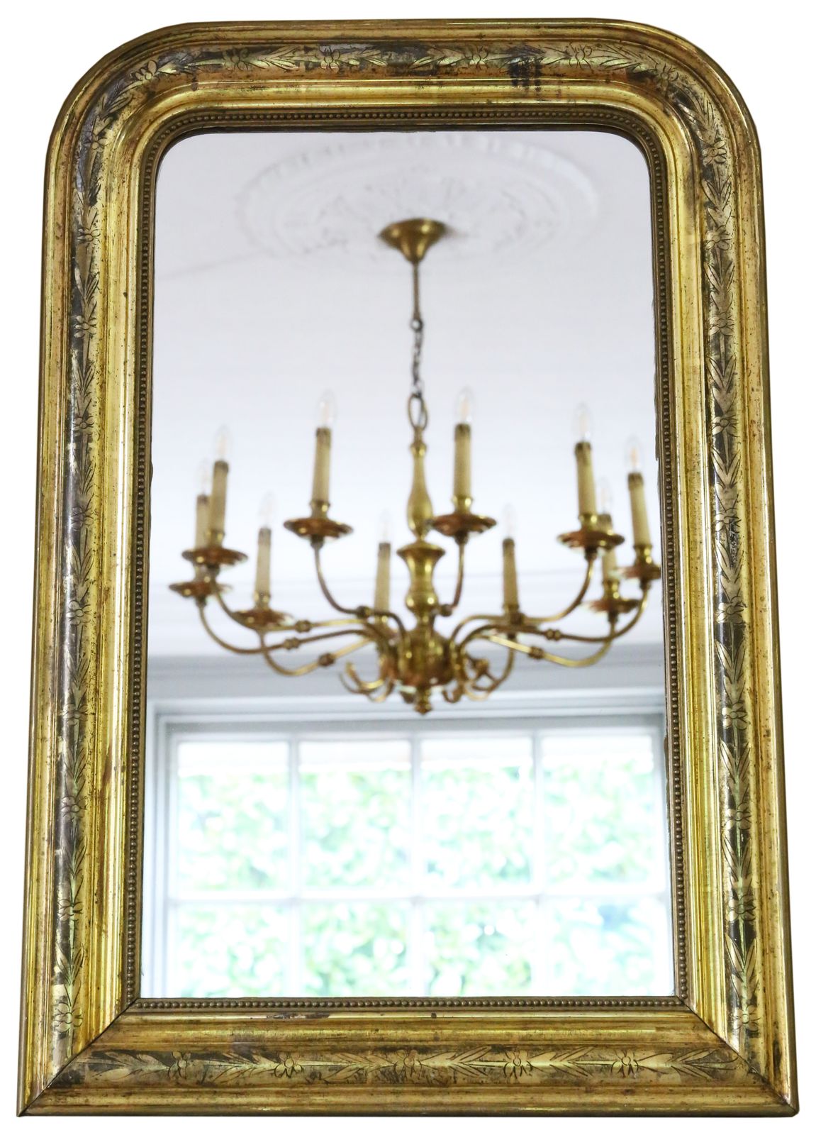 Antique 19th Century Quality Louis Philippe Gilt Overmantle Or Wall Mirror photo furniture