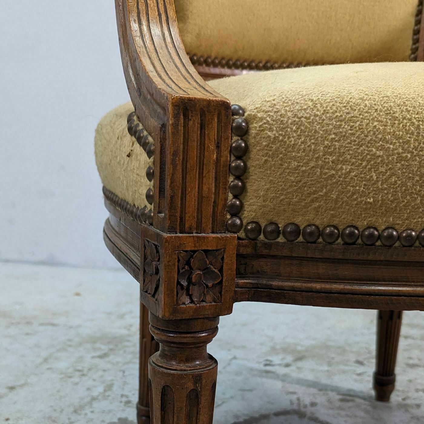 Louis XVI Armchair In Walnut Forming A Pair With 19th Century Upholstery photo buy