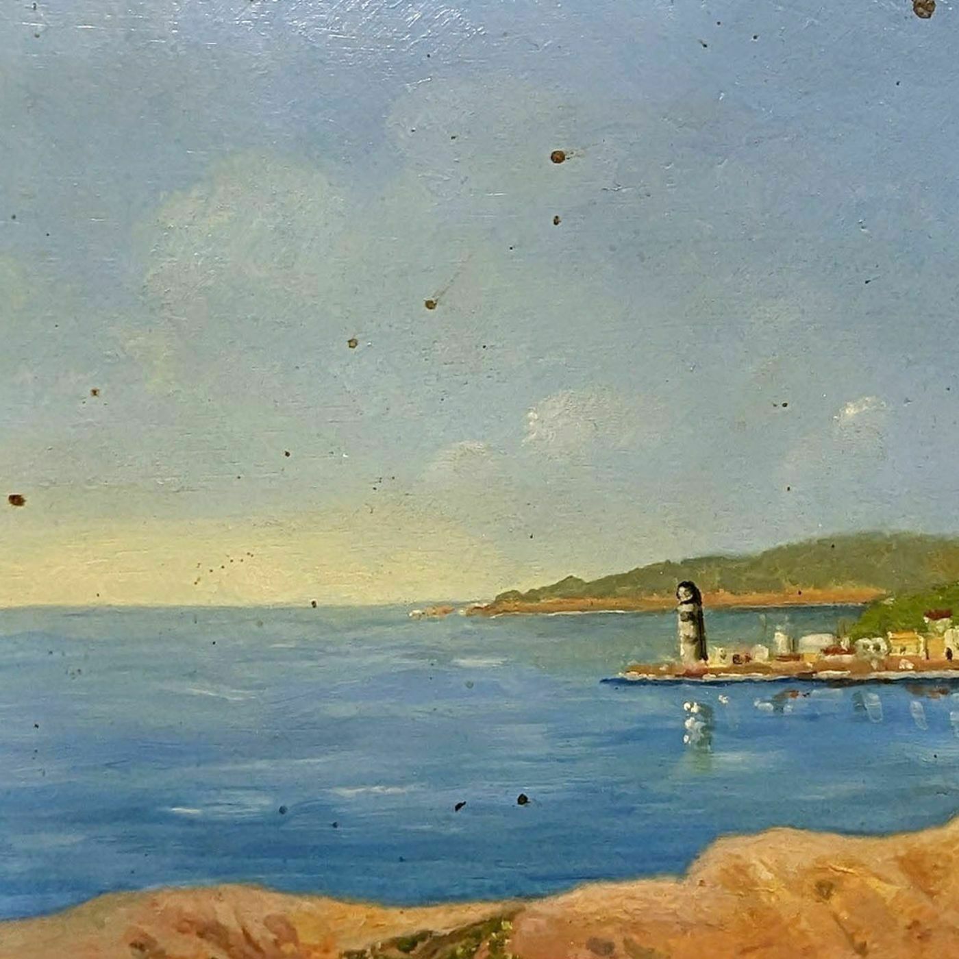Seaside Landscape French School Philippe Lazare 20th Century photo for sale