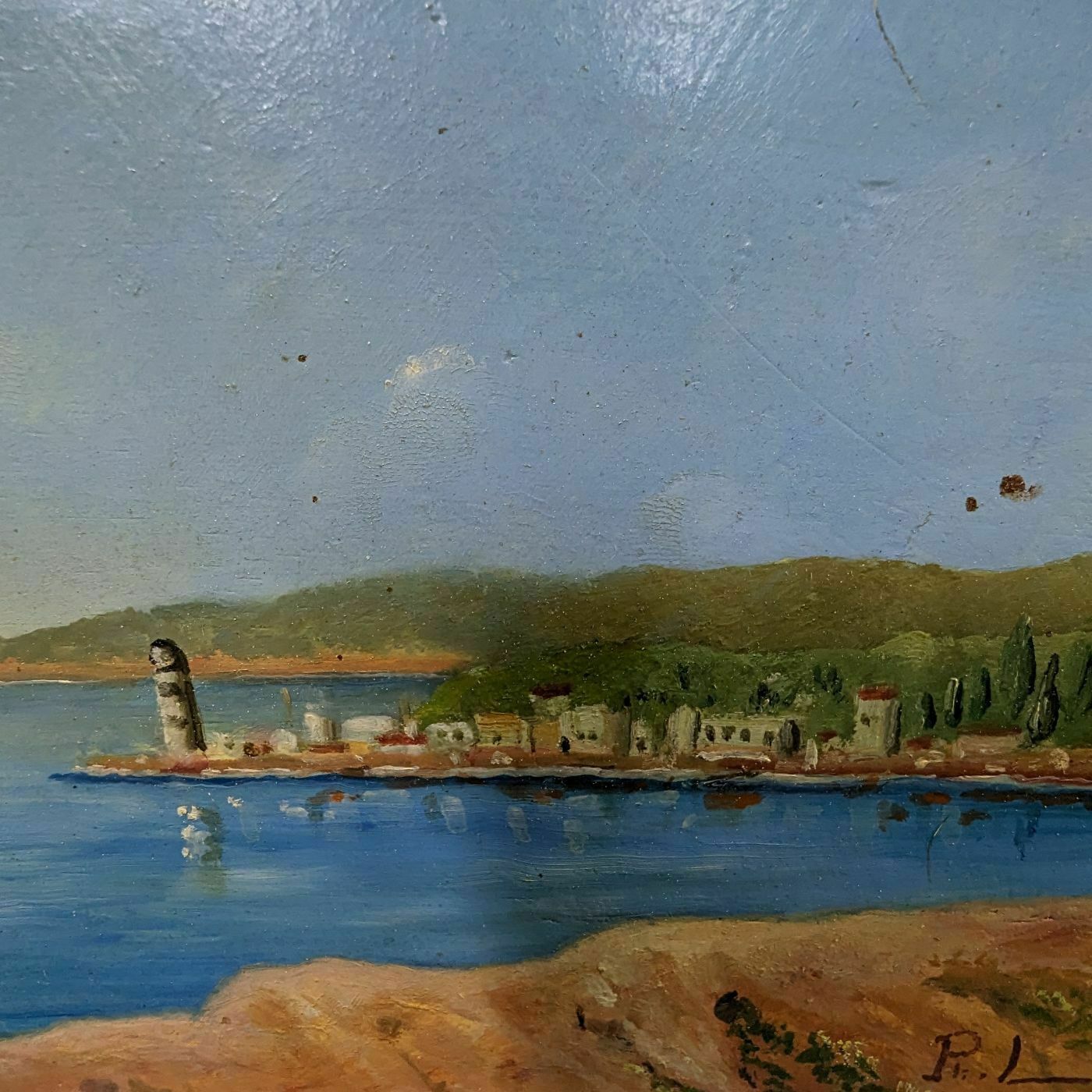 Seaside Landscape French School Philippe Lazare 20th Century photo 205.0