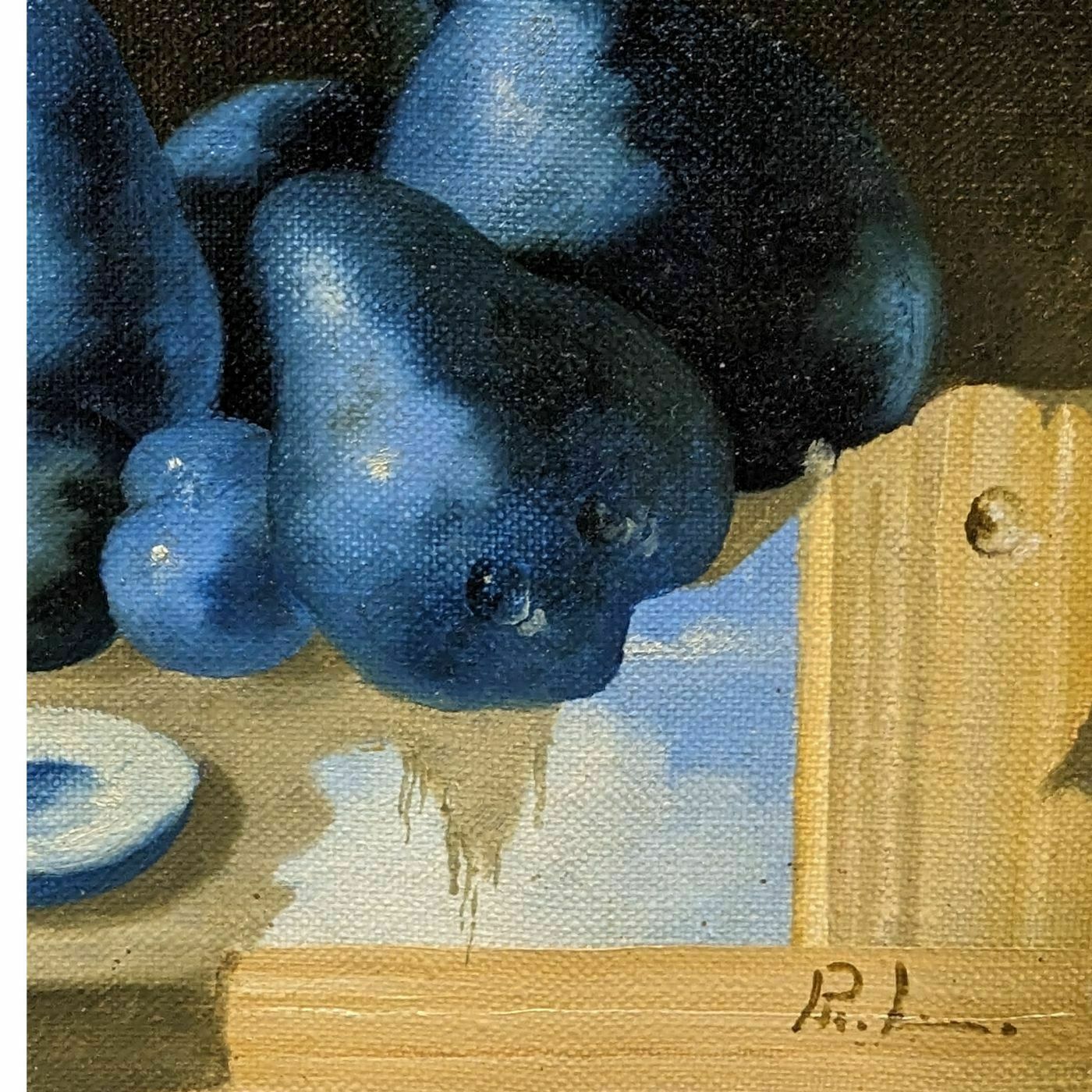 Still Life With Plums And Blue Pears French School Philippe Lazare 20th Century photo Art