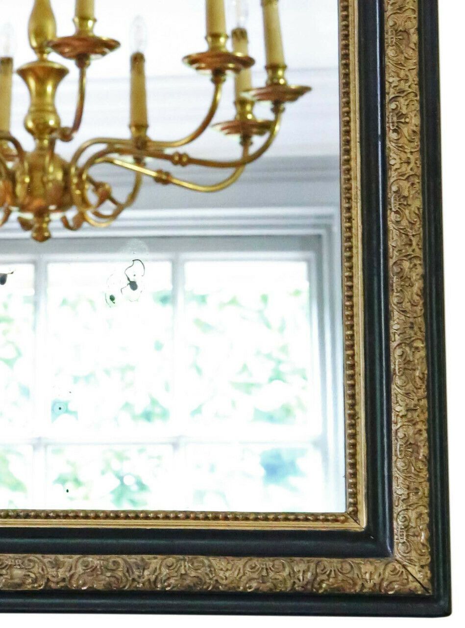 Antique Large Quality Ebonised And Gilt Overmantle Wall Mirror 19th Century photo Home Decor