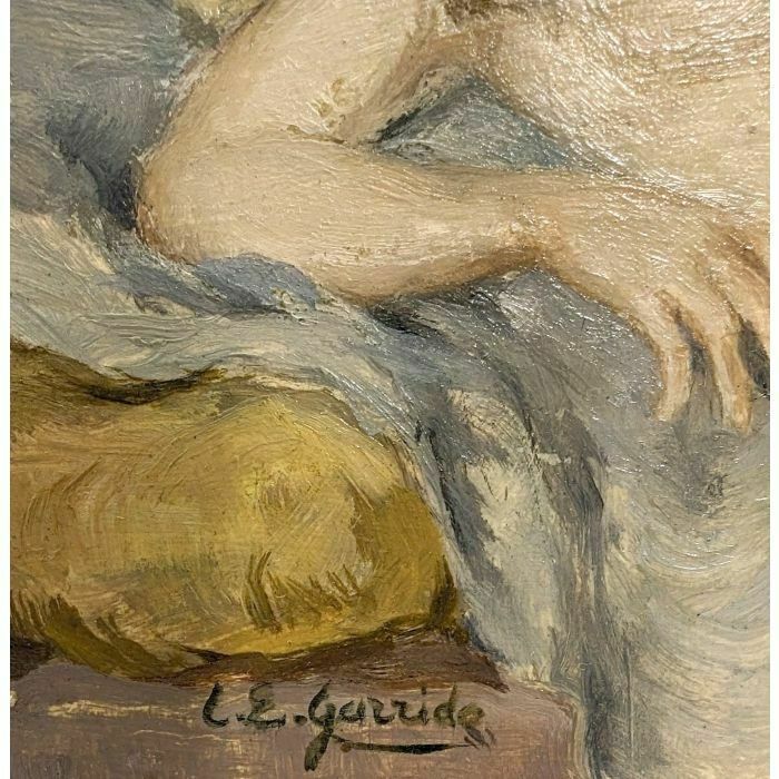 Louis Edouard Garrido Oil On Paper Nude Woman photo vinterior